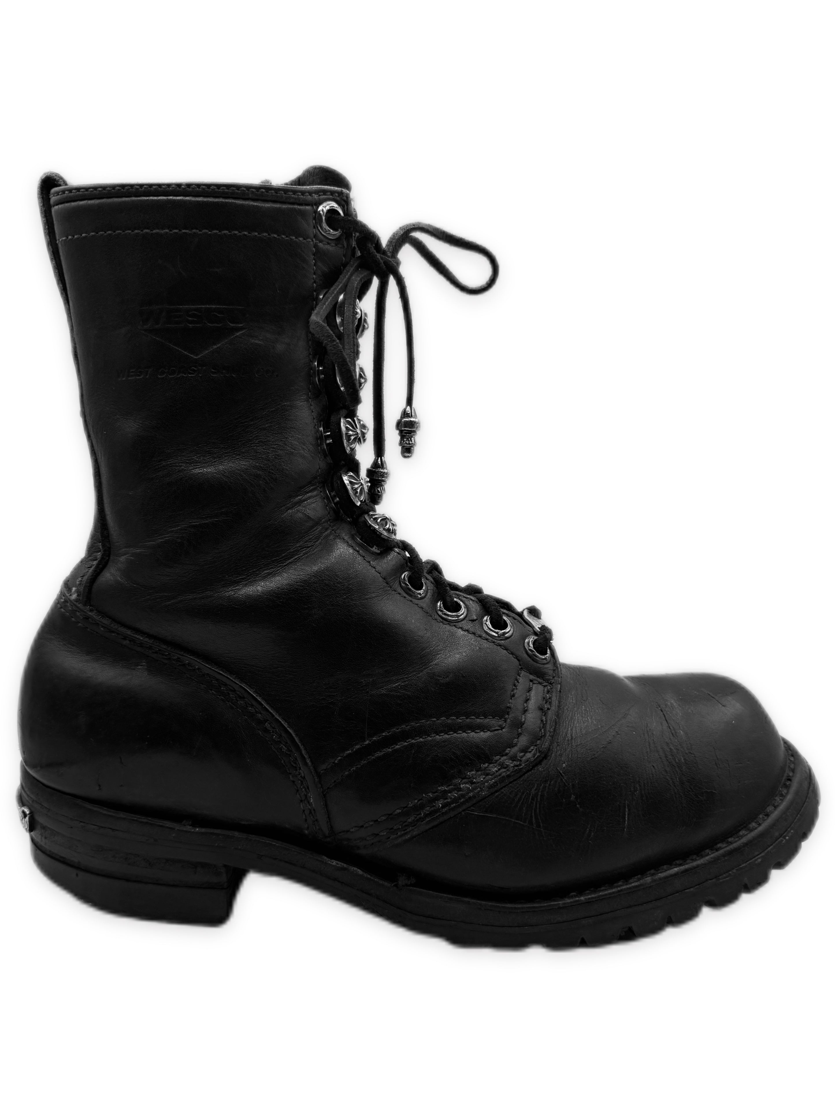 Chrome Hearts x Wesco ‘Jobmaster’ Black .925 Silver Leather Boots