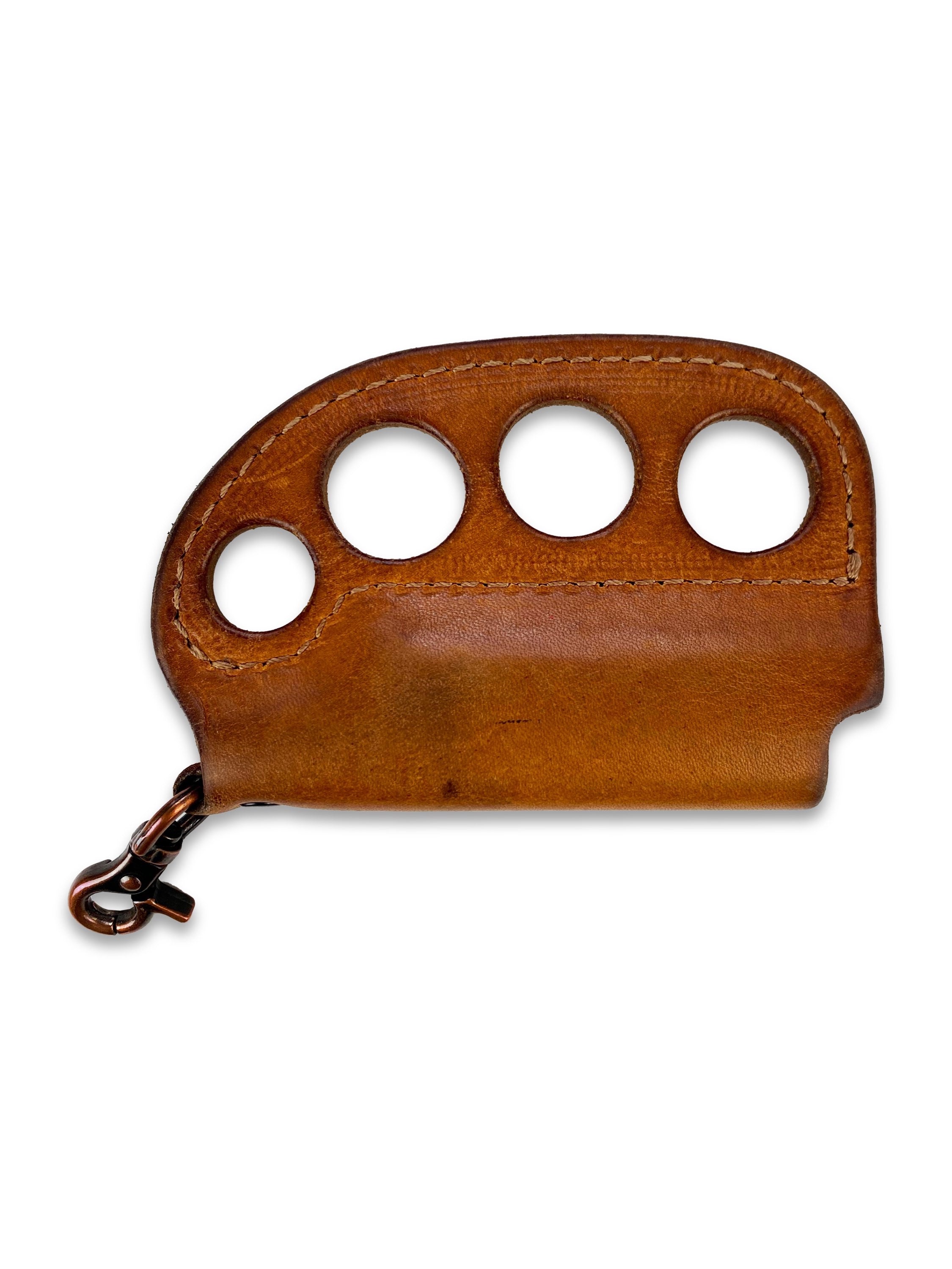 Blackmeans Leather Brass Knuckle Duster Lighter Holder