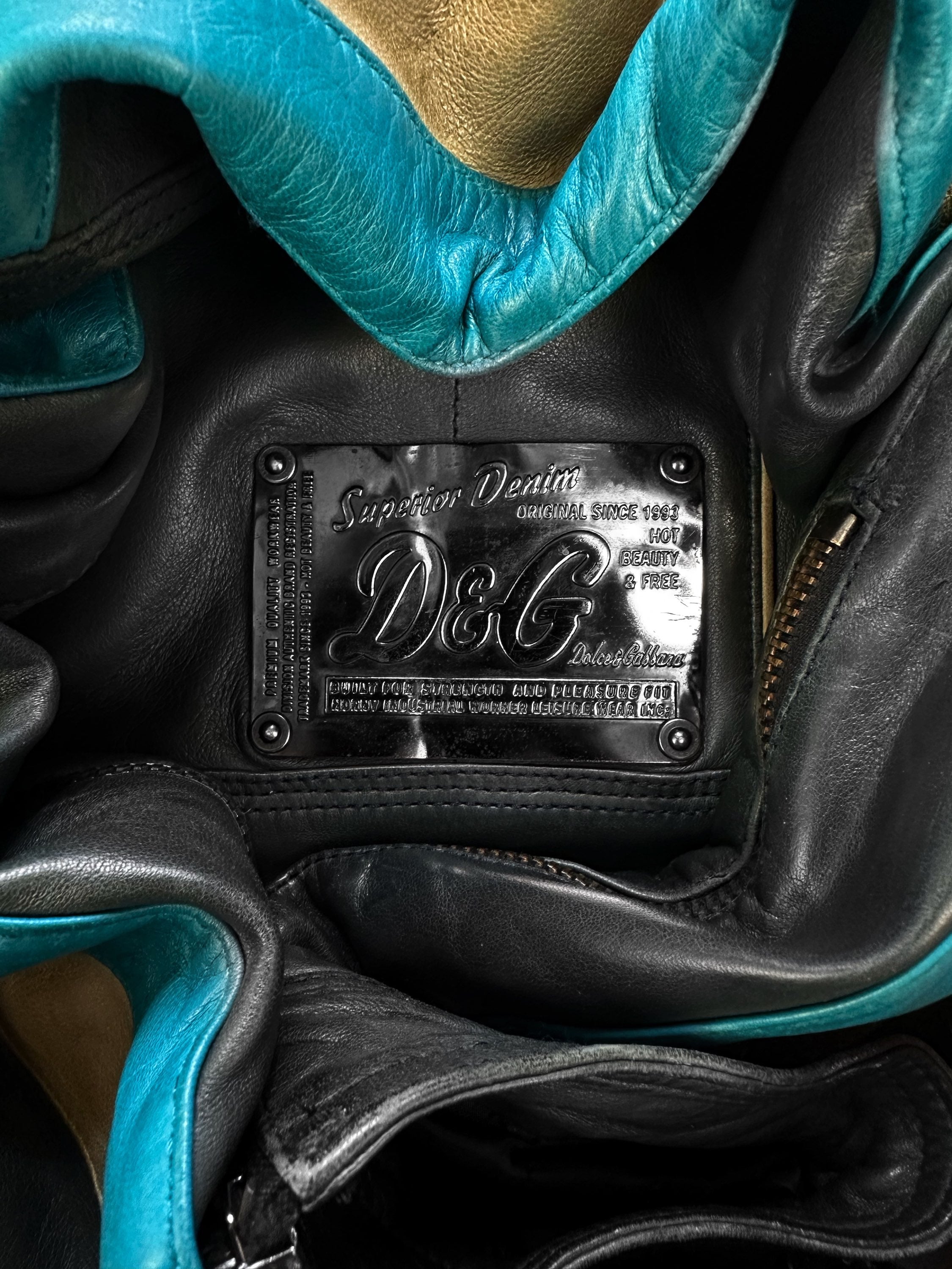SS01 Dolce & Gabbana ‘Striped’ Calfskin Leather Racing Jacket