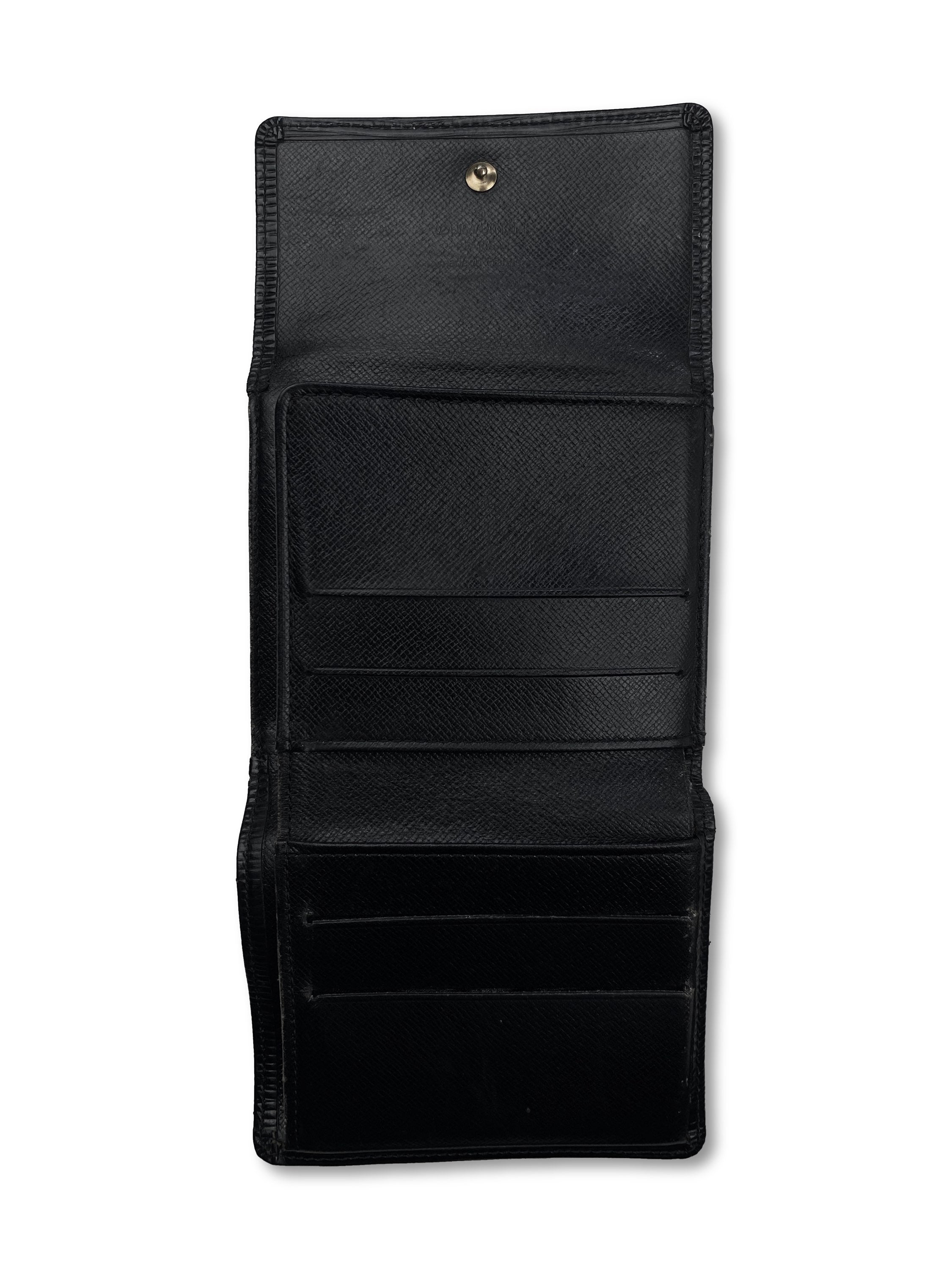 Louis Vuitton Black Epi Logo Trifold Wallet