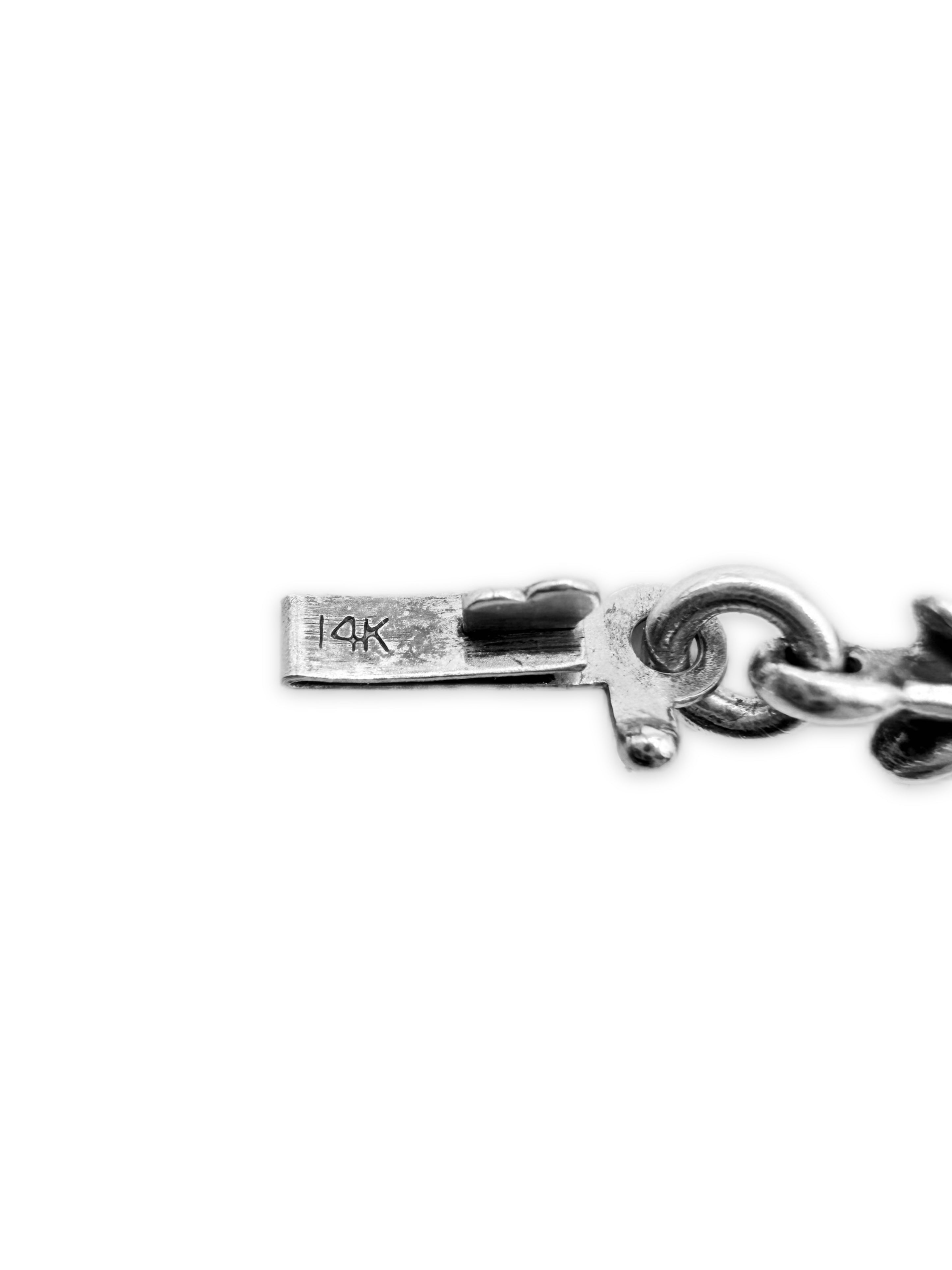 Chrome Hearts Tiny E Heart Pendant Cross Chain Necklace