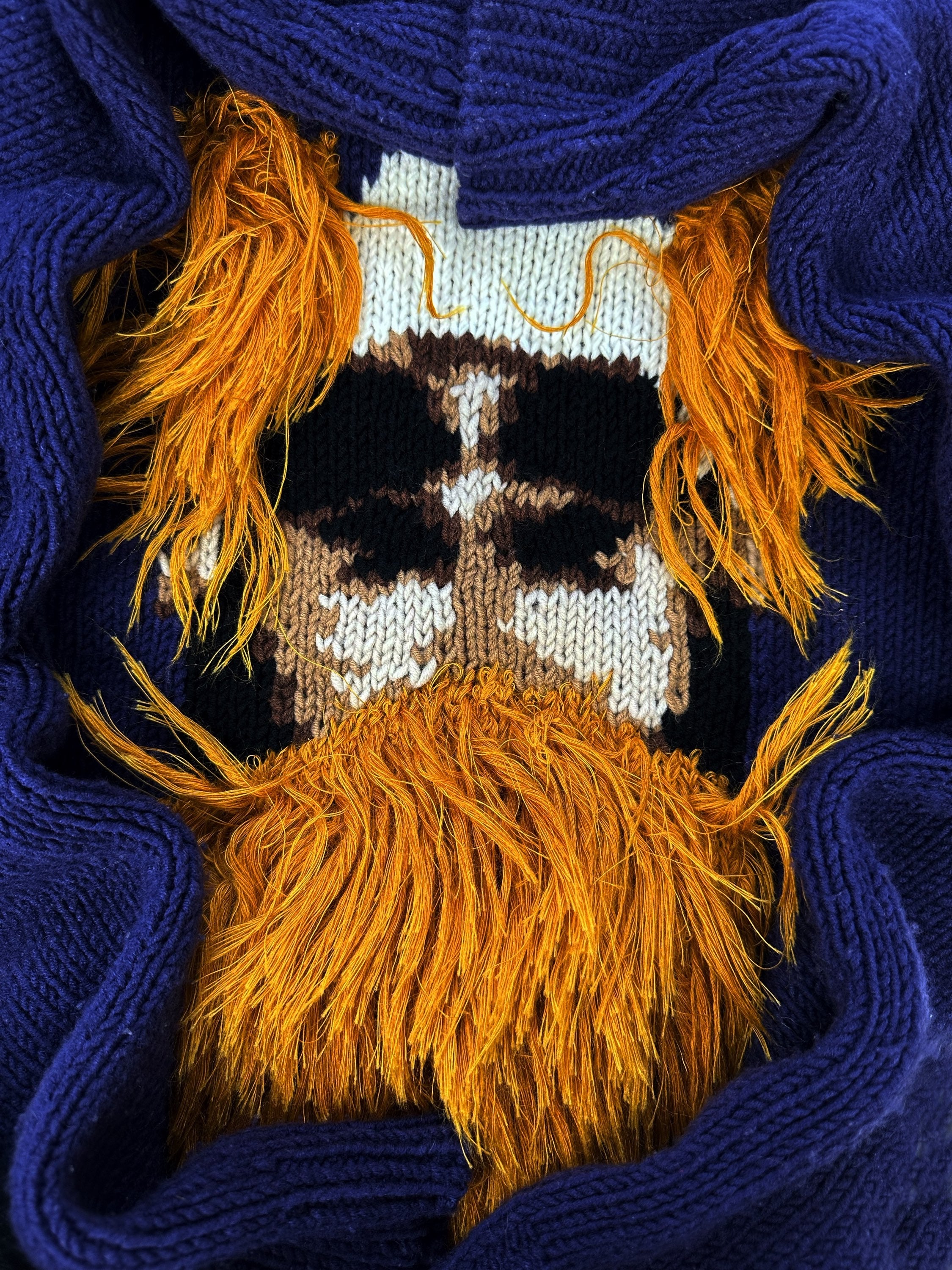 SS20 Doublet ‘Mask’ Face Reversible Ginger Knitted Sweater