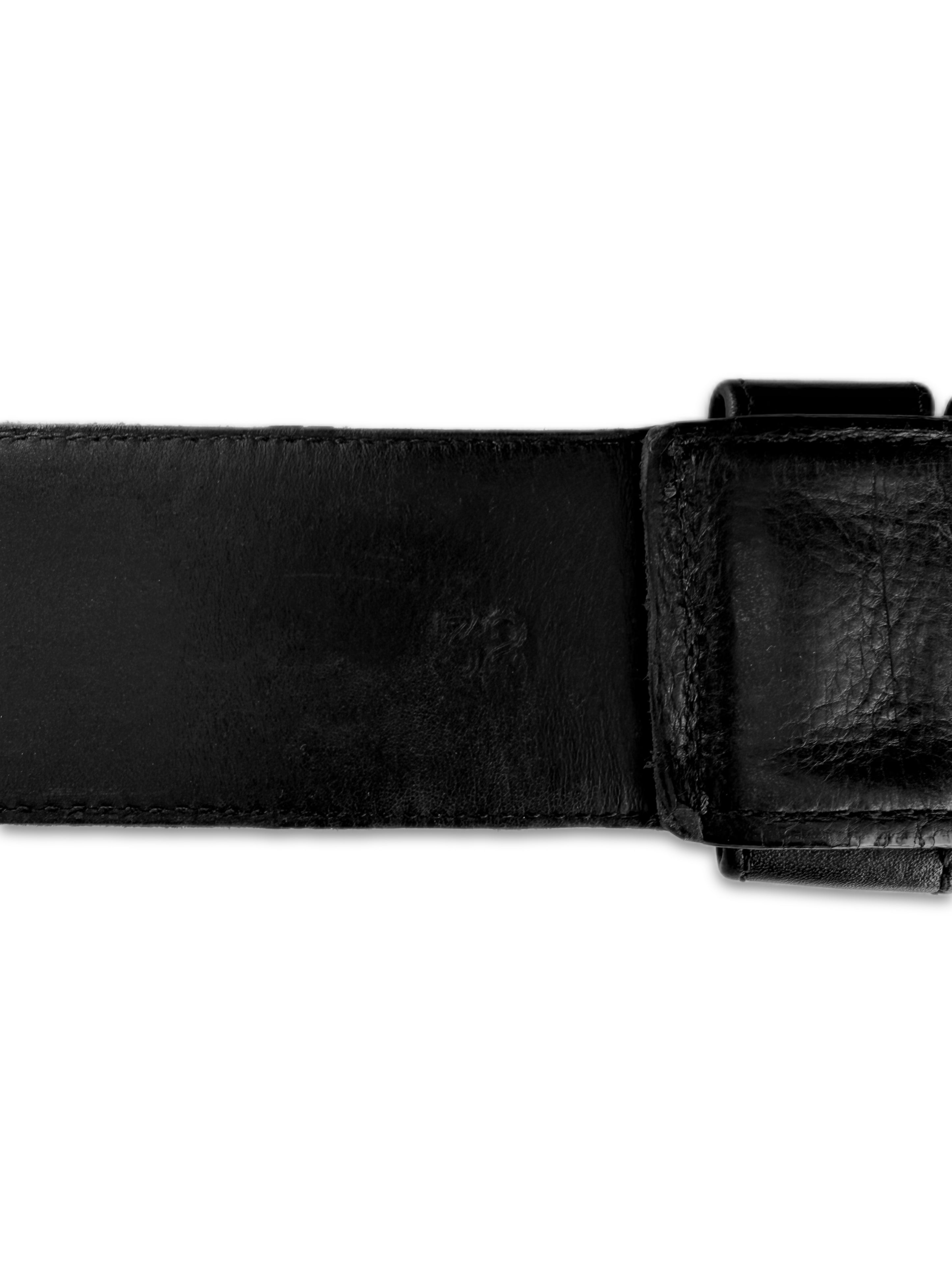 Chrome Hearts Double Roller Studded Eyelet .925 Silver Leather Belt