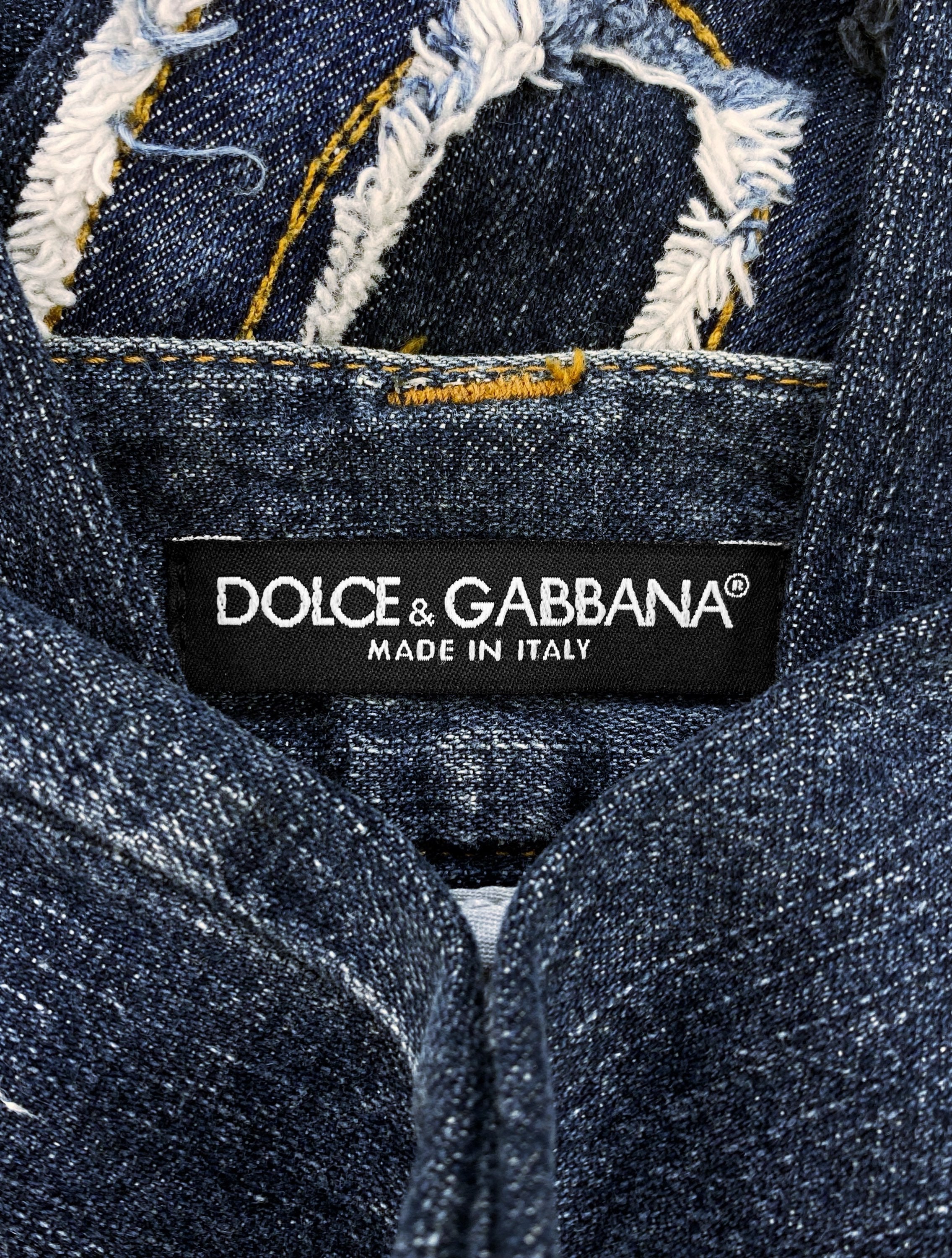 FW04 Dolce & Gabbana ‘Love’ Patched Spell Out Oil Denim