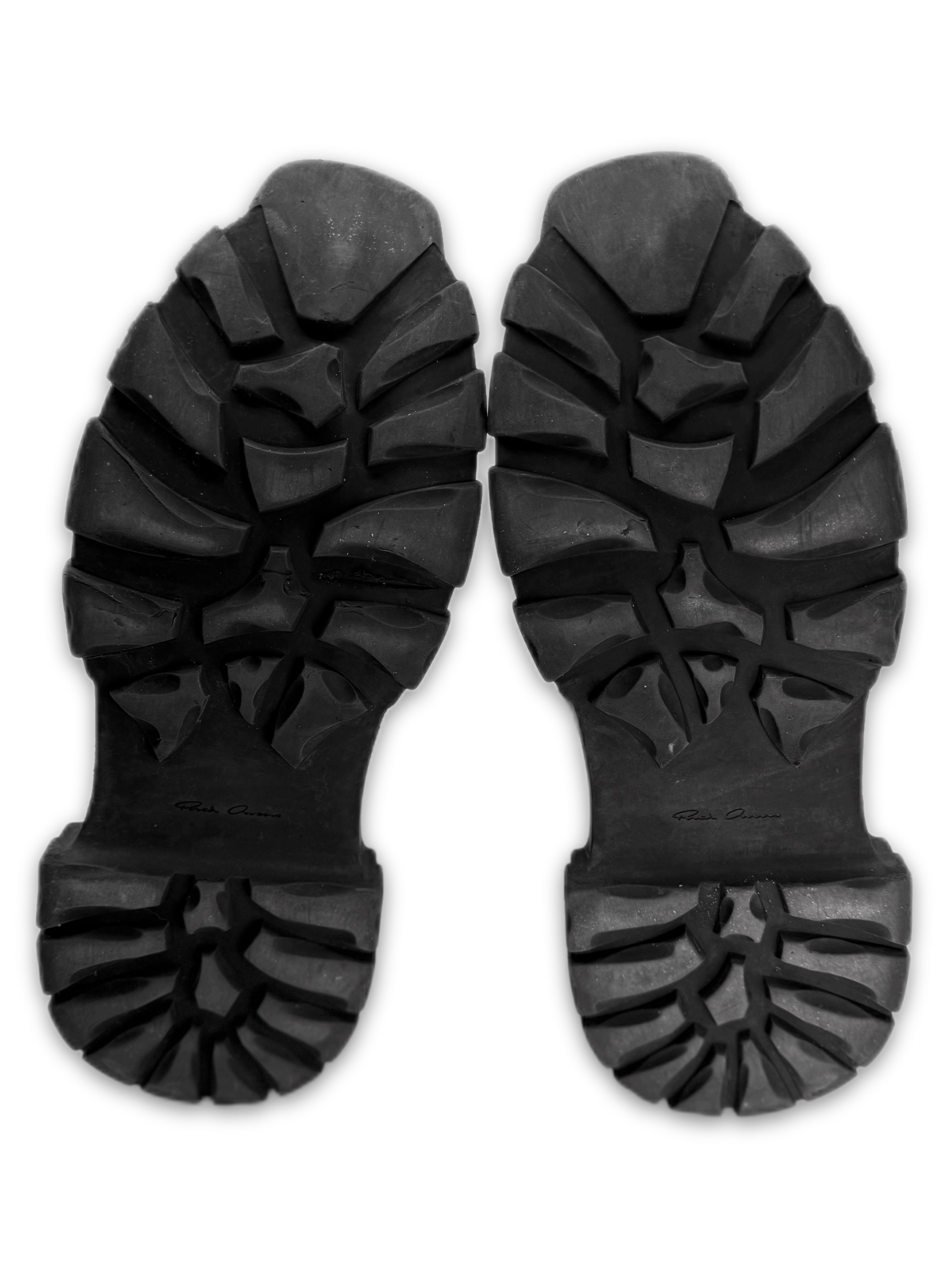 Rick Owens ‘Tractor’ Beatle Dark Green Leather Boots