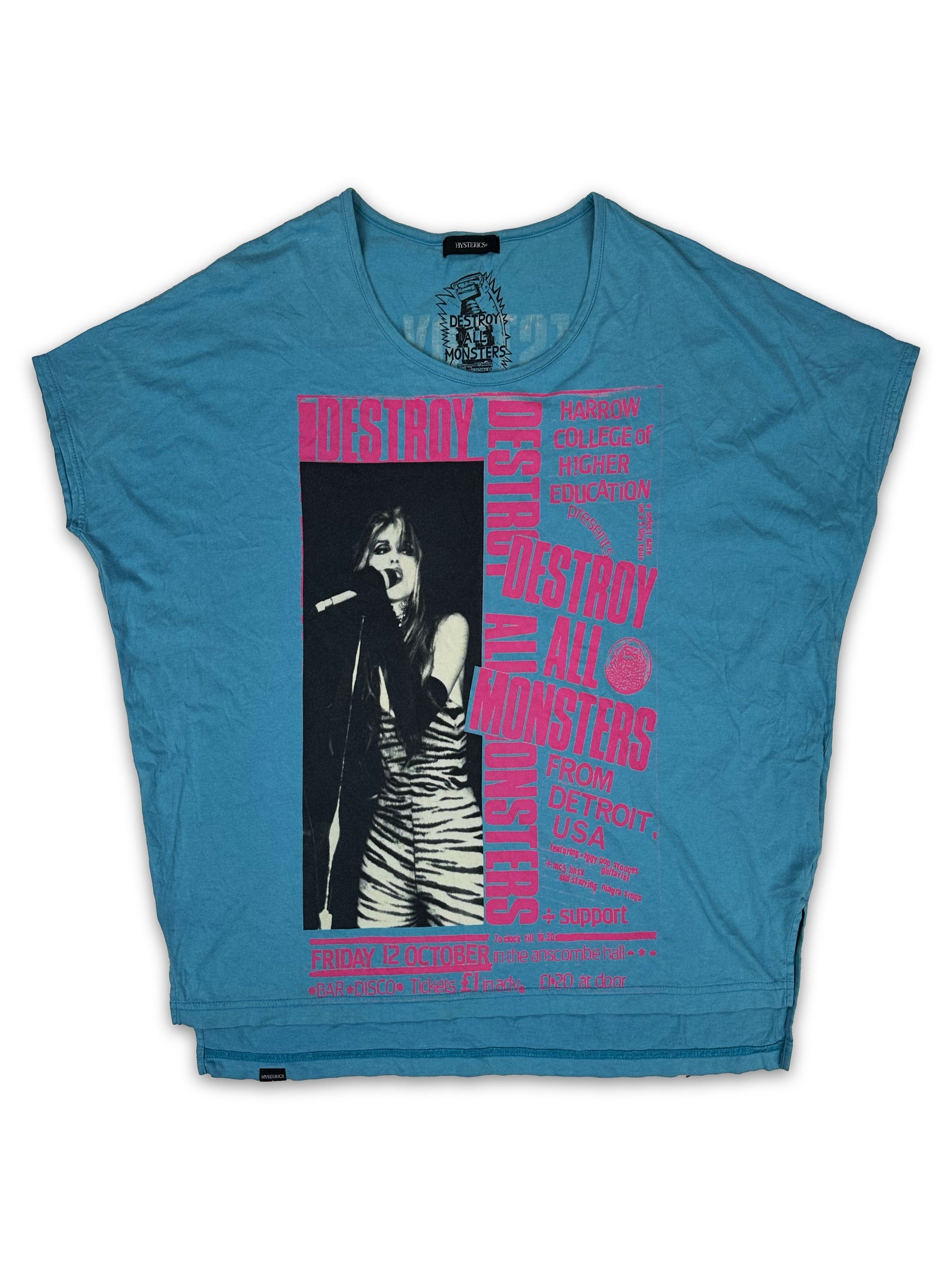 00s Hysteric Glamour ‘Destroy Monsters’ Baby Blue T-Shirt