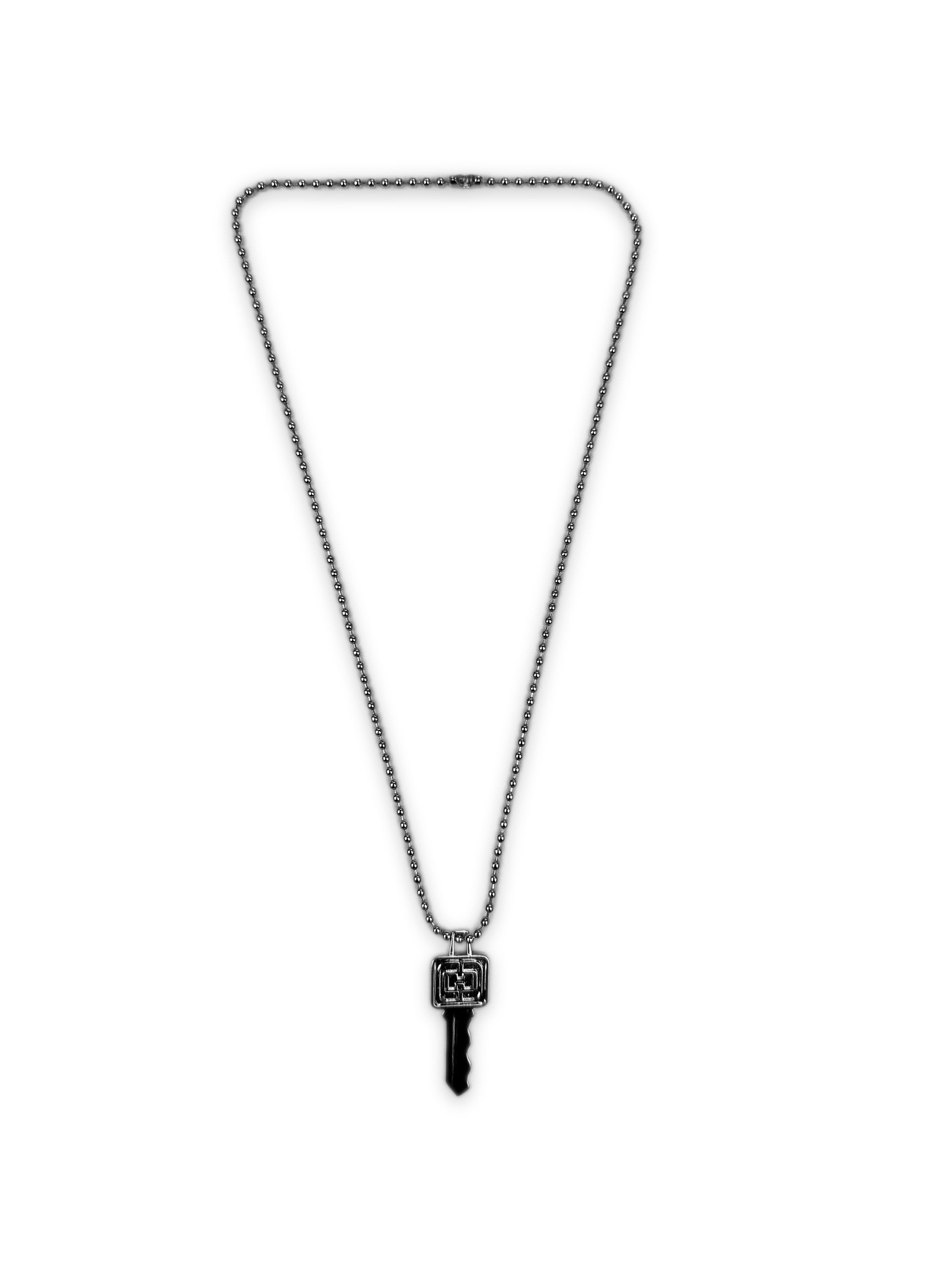 00s Hysteric Glamour ‘Key’ Pendant Silver Ball Chain Necklace