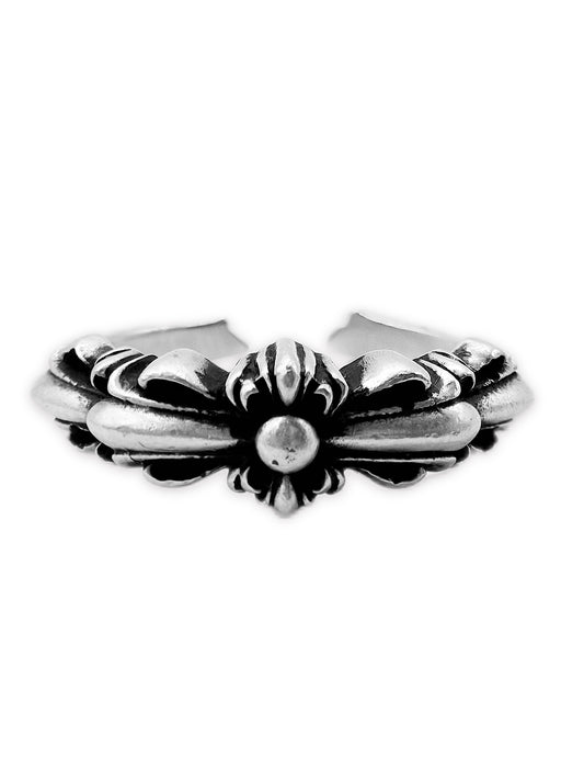 Chrome Hearts Double Baby Floral .925 Silver Etched Ring