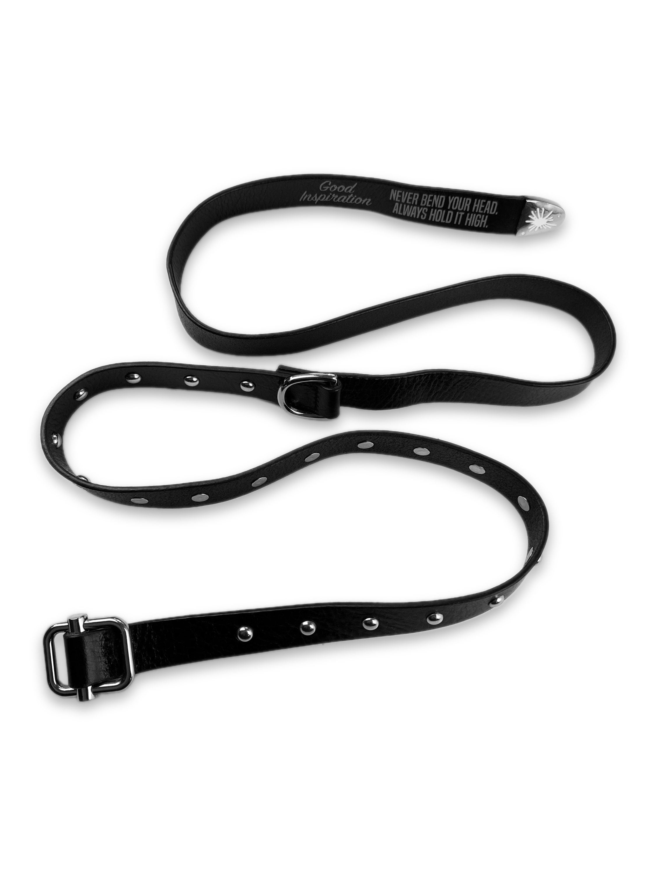Mihara Yasuhiro ‘Head Up’ Black Leather Double Buckle Belt