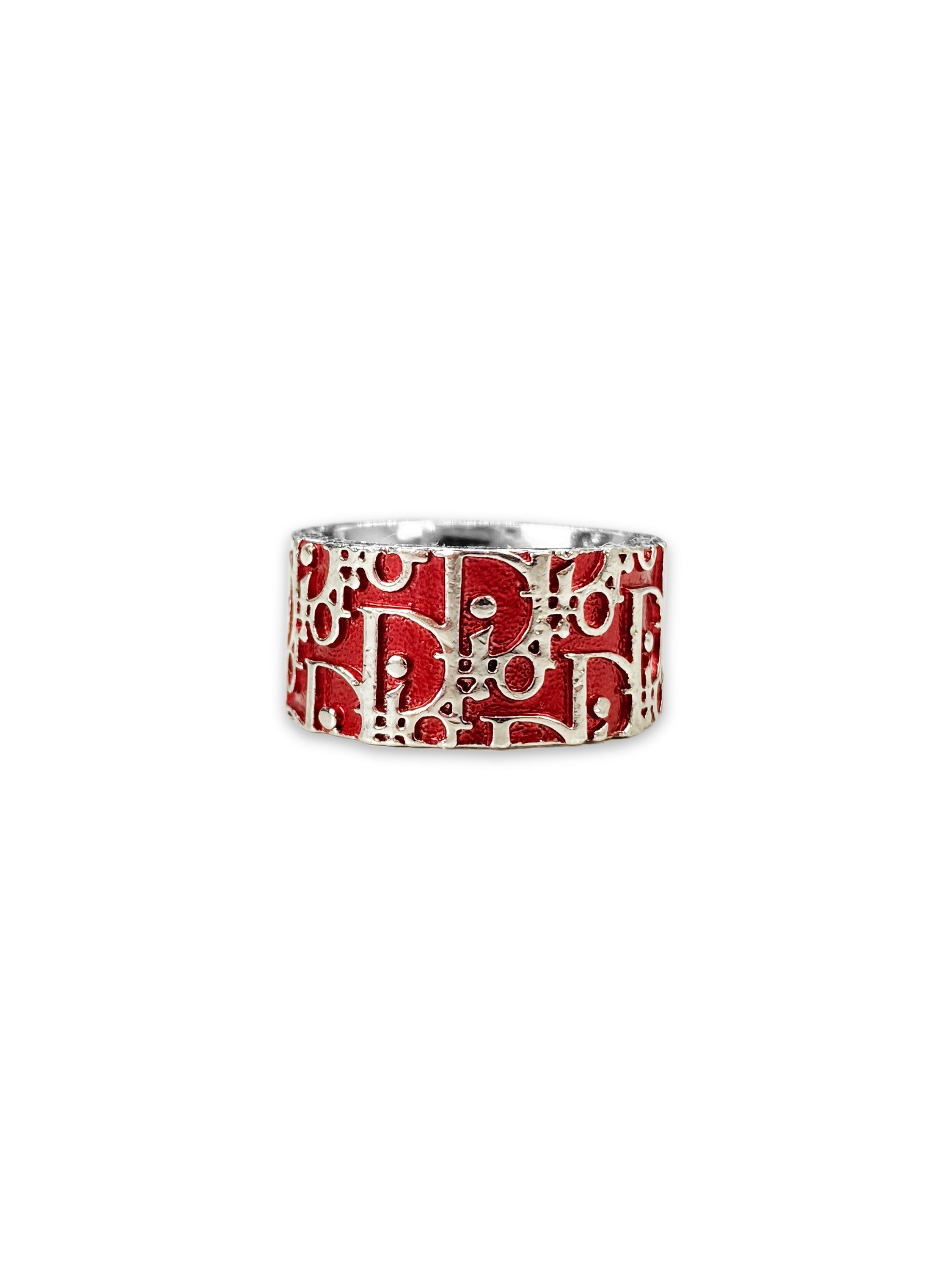 00s Dior ‘2’ Blood Red Trotter Monogram Ring