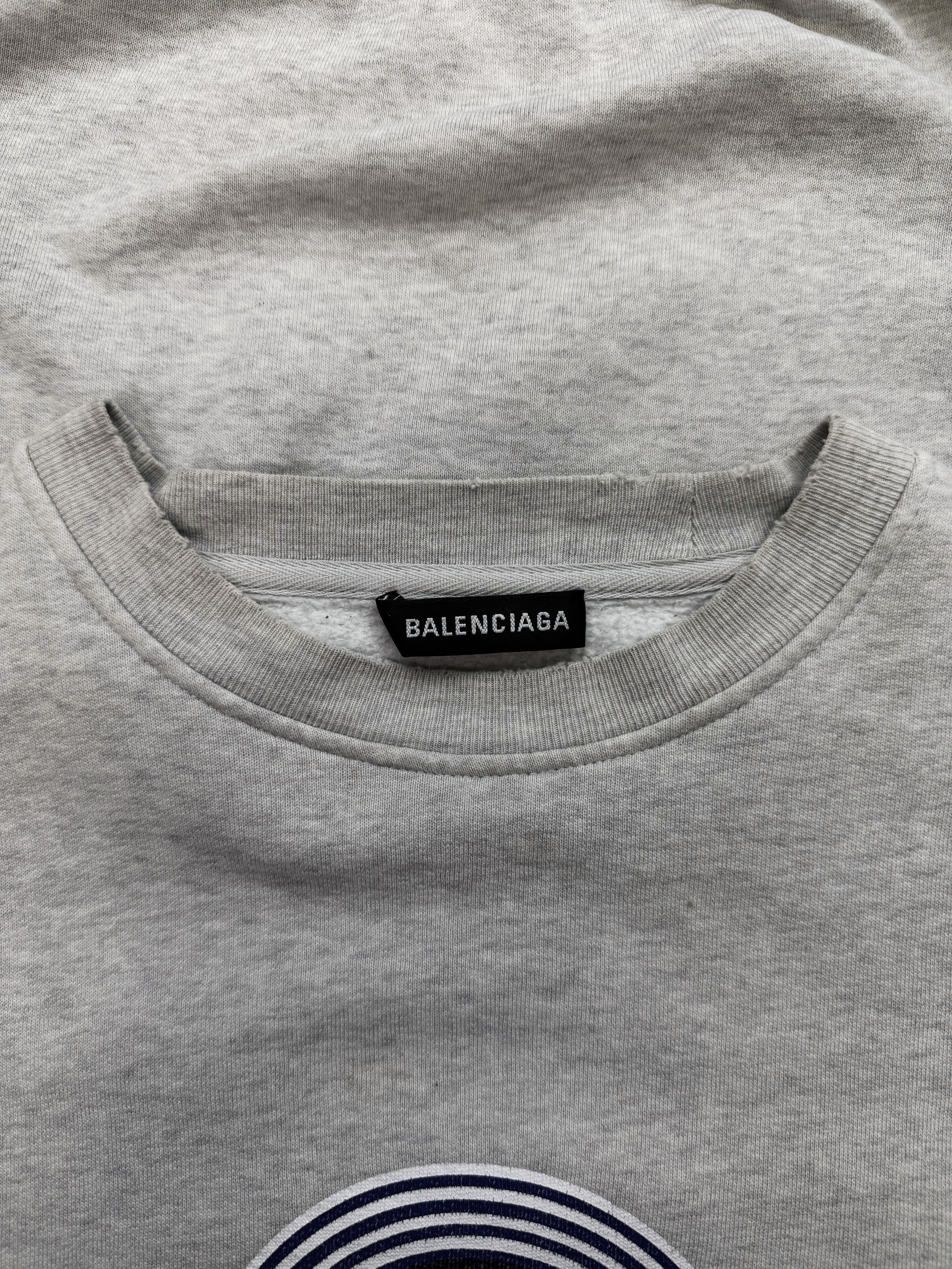 AW17 Balenciaga ‘Authentic’ Heather Grey Logo Crewneck