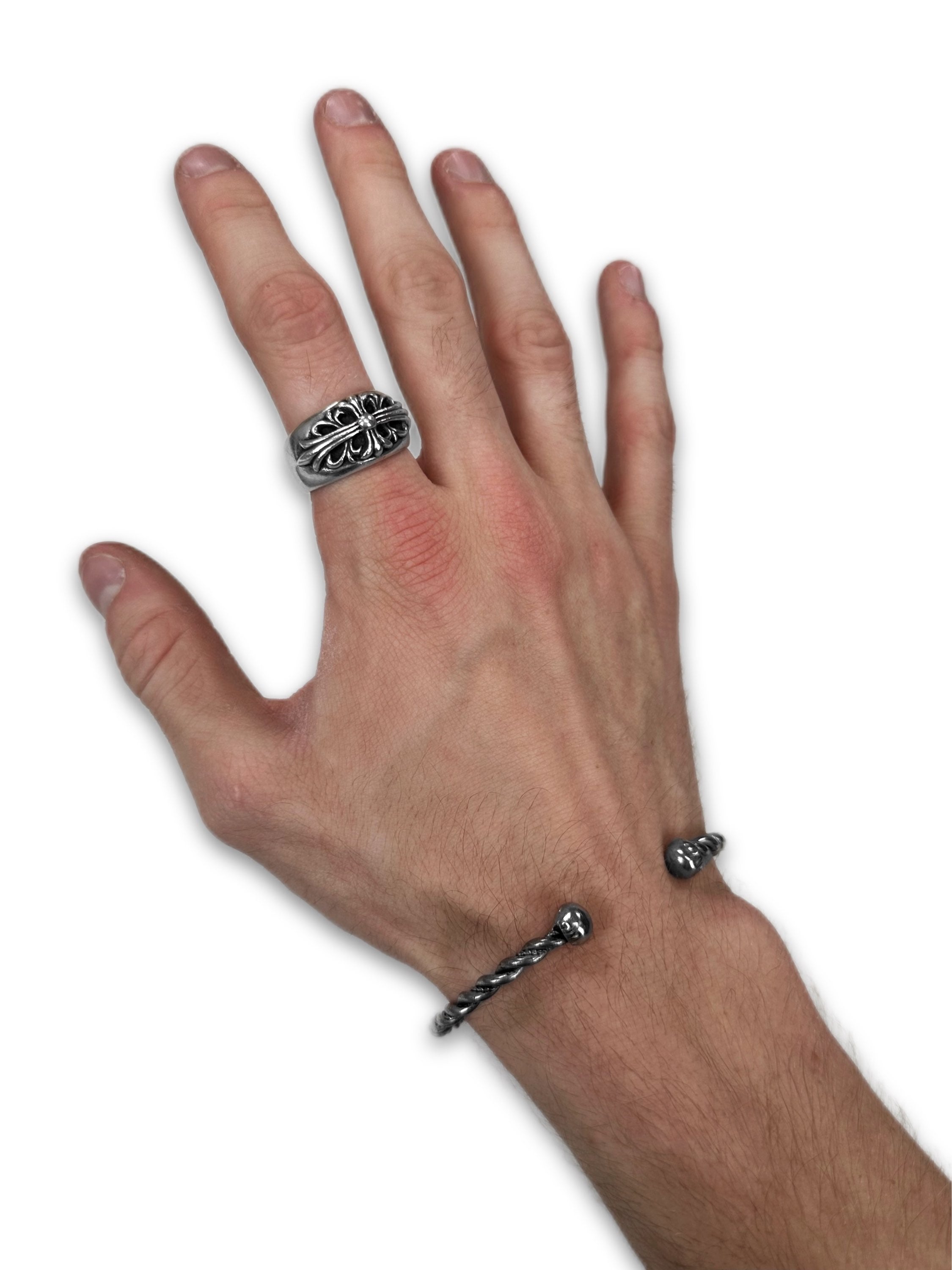 Chrome Hearts ‘Floral Cross’ Sterling Silver Ring
