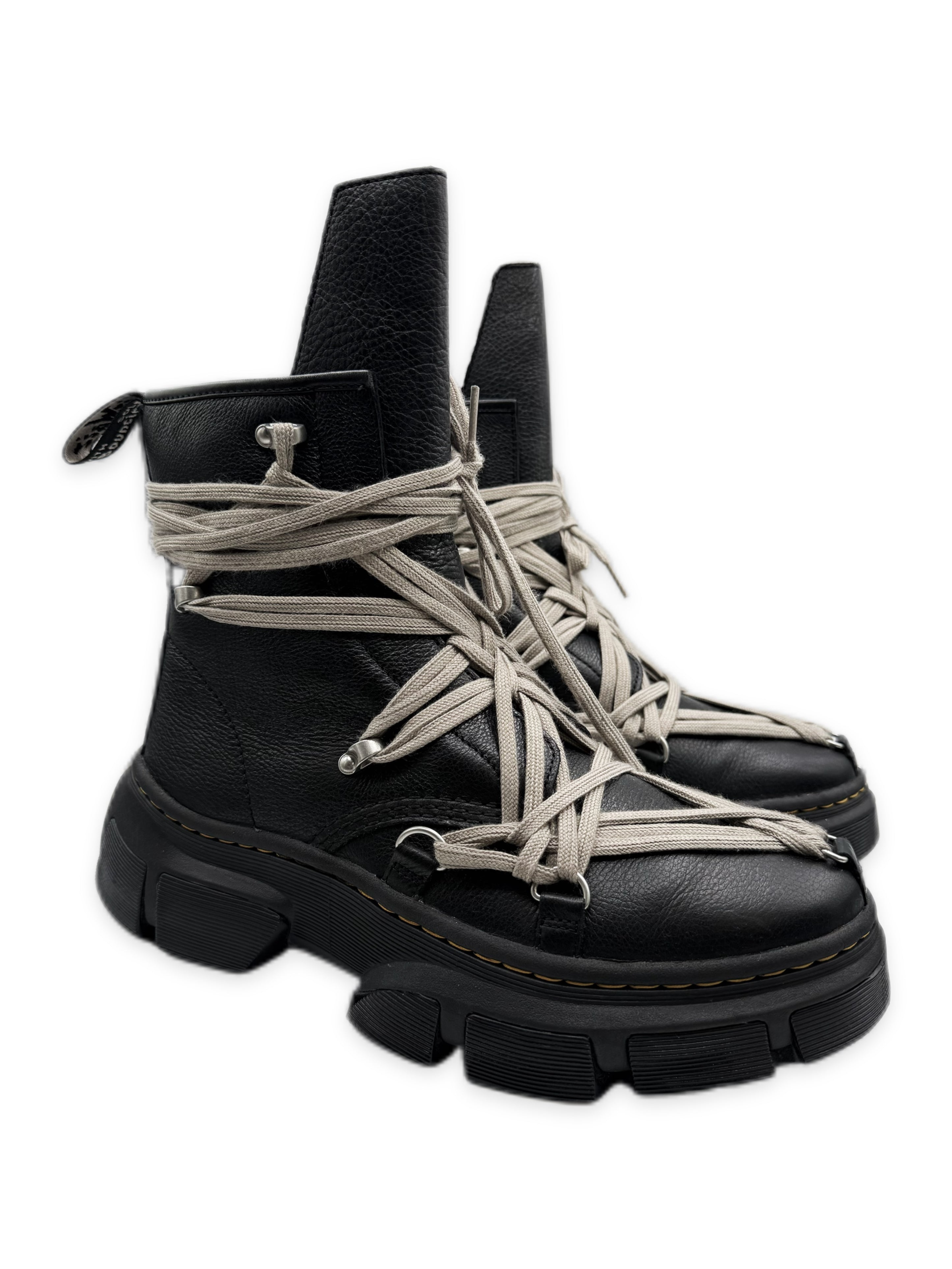 2024 Rick Owens x Dr Marten ‘1460’ DMXL Pentagram Lace Leather Boots
