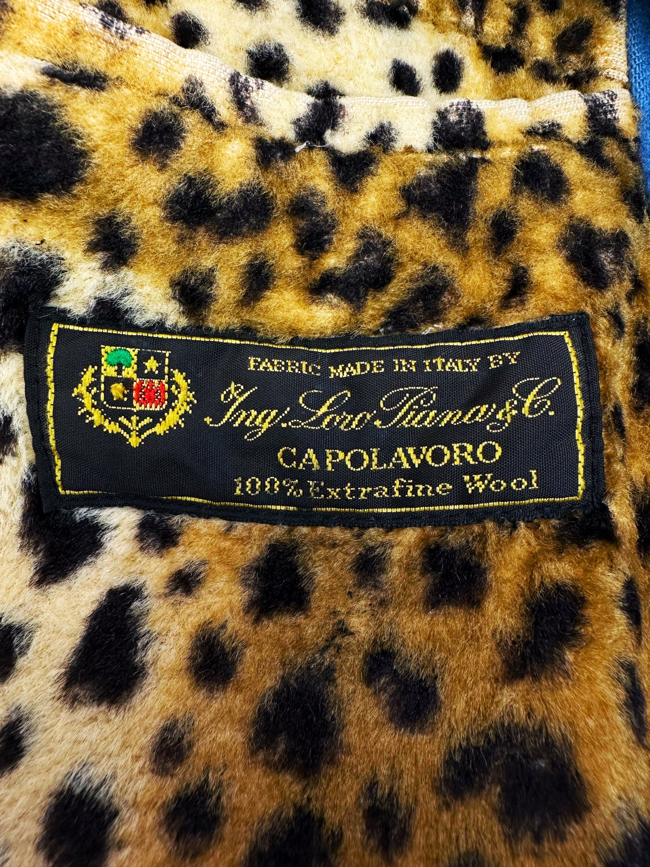 AW18 Supreme x Loro Piana Baby Blue Leopard Trench Coat