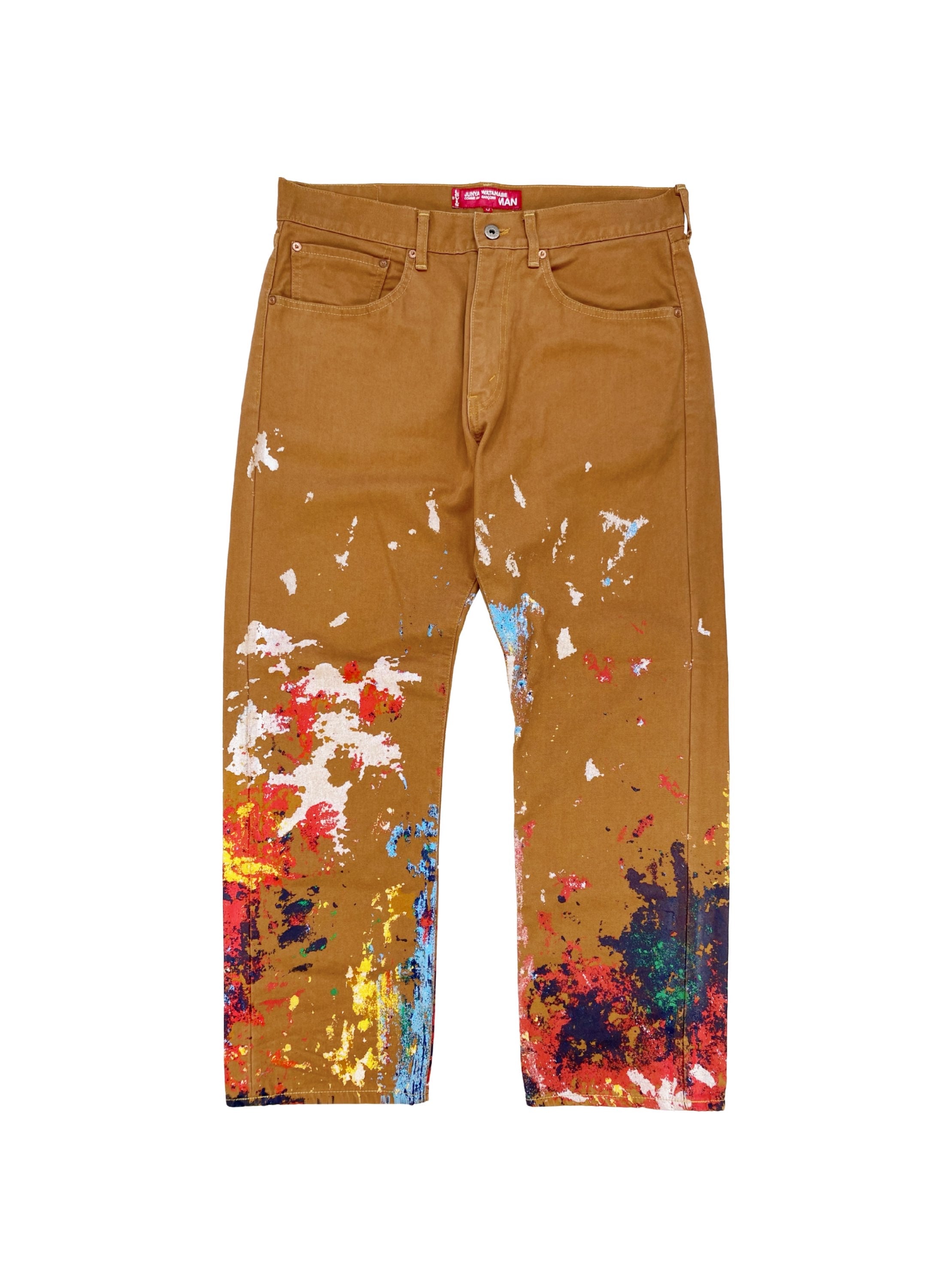 SS18 Junya Watanabe X Levi’s 505 Khaki Paint Splatter Denim