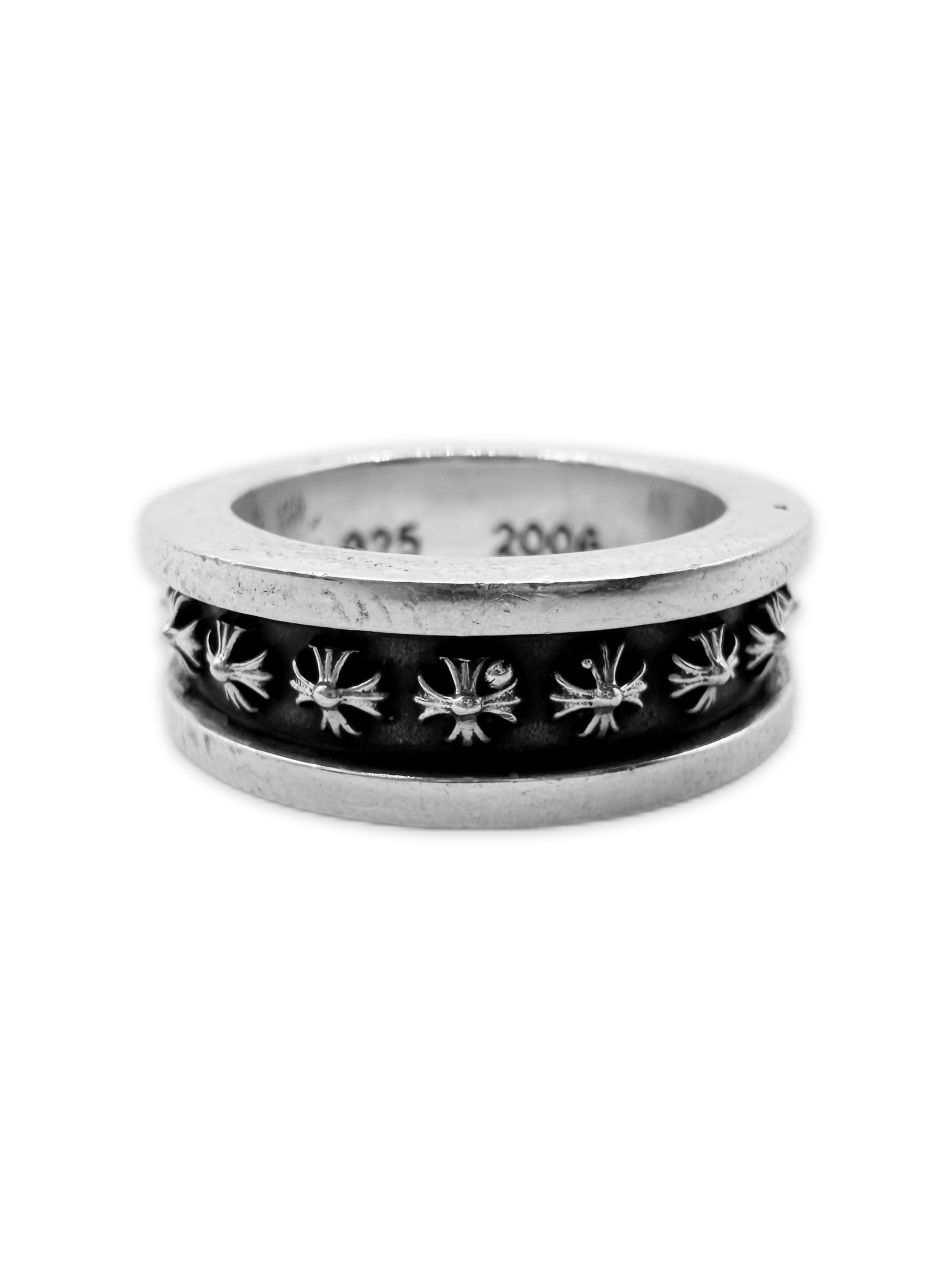 Chrome Hearts Mini Plus Etched .925 Silver Ring
