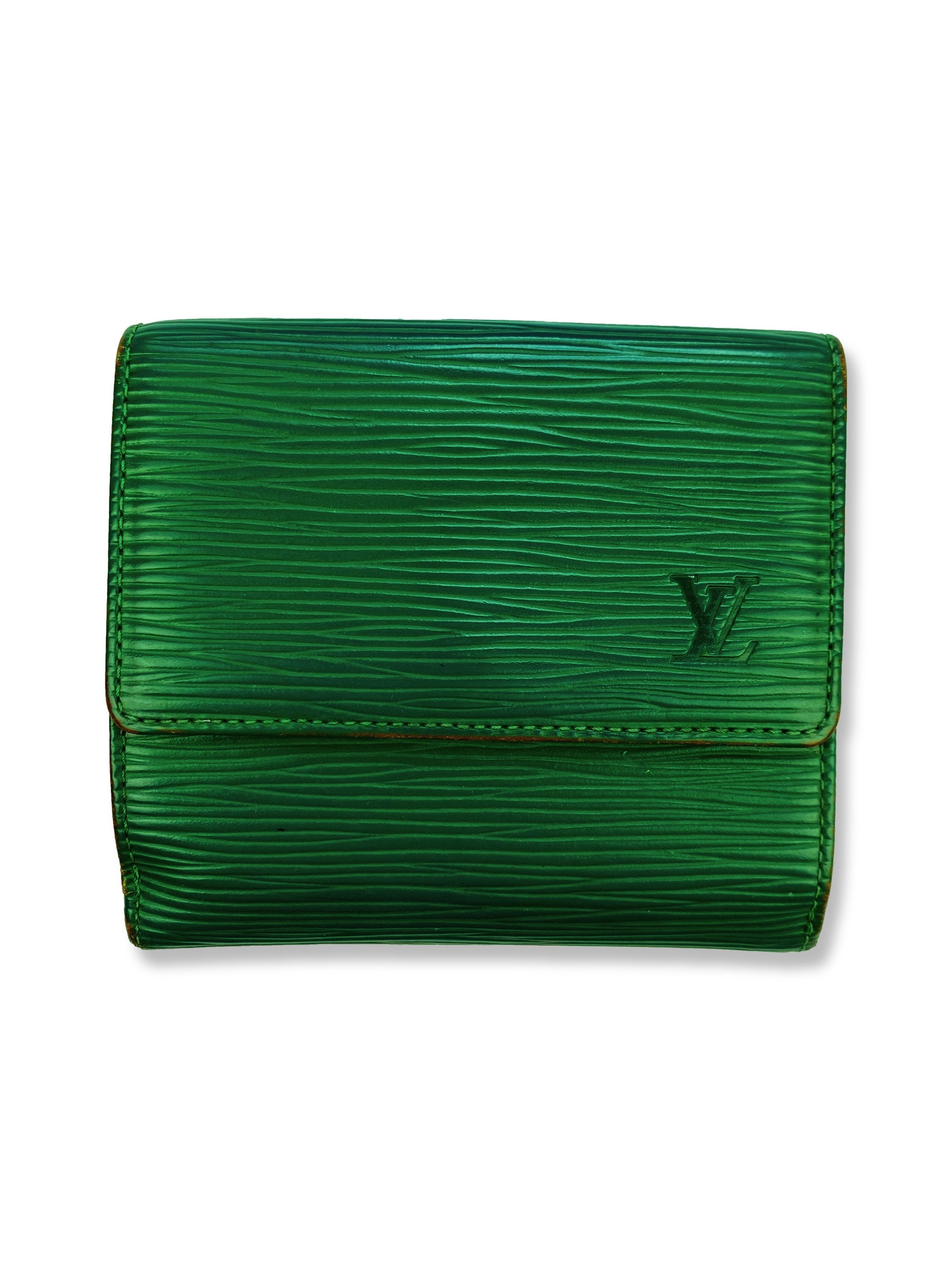 Louis Vuitton Epi Pine Green Embossed LV Tri Fold Wallet