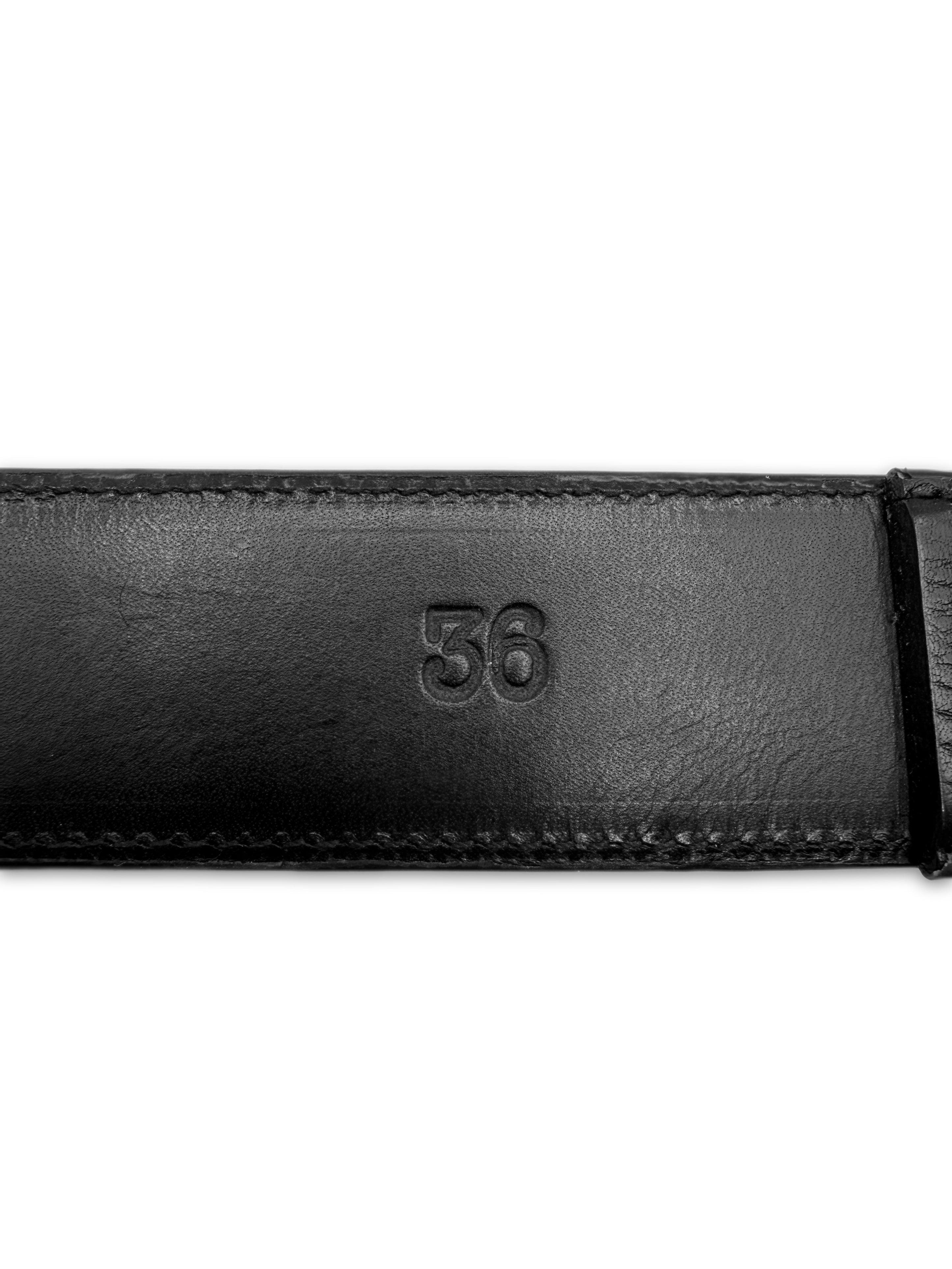 Chrome Hearts Double Roller .925 Silver Black Leather Belt