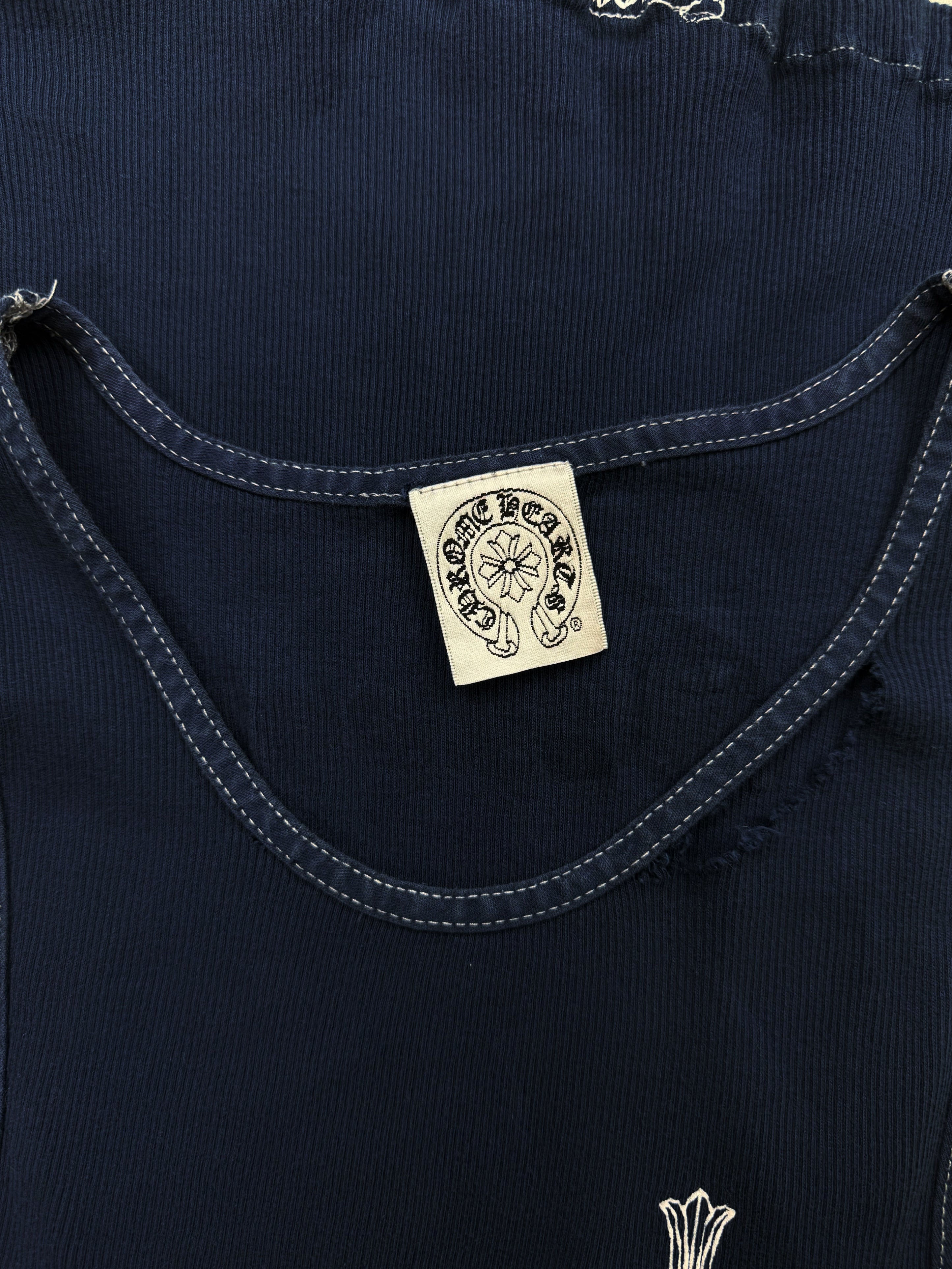 90s Chrome Hearts ‘Fuck You’ T Bar Logo Cross Wife Beater Tank Top