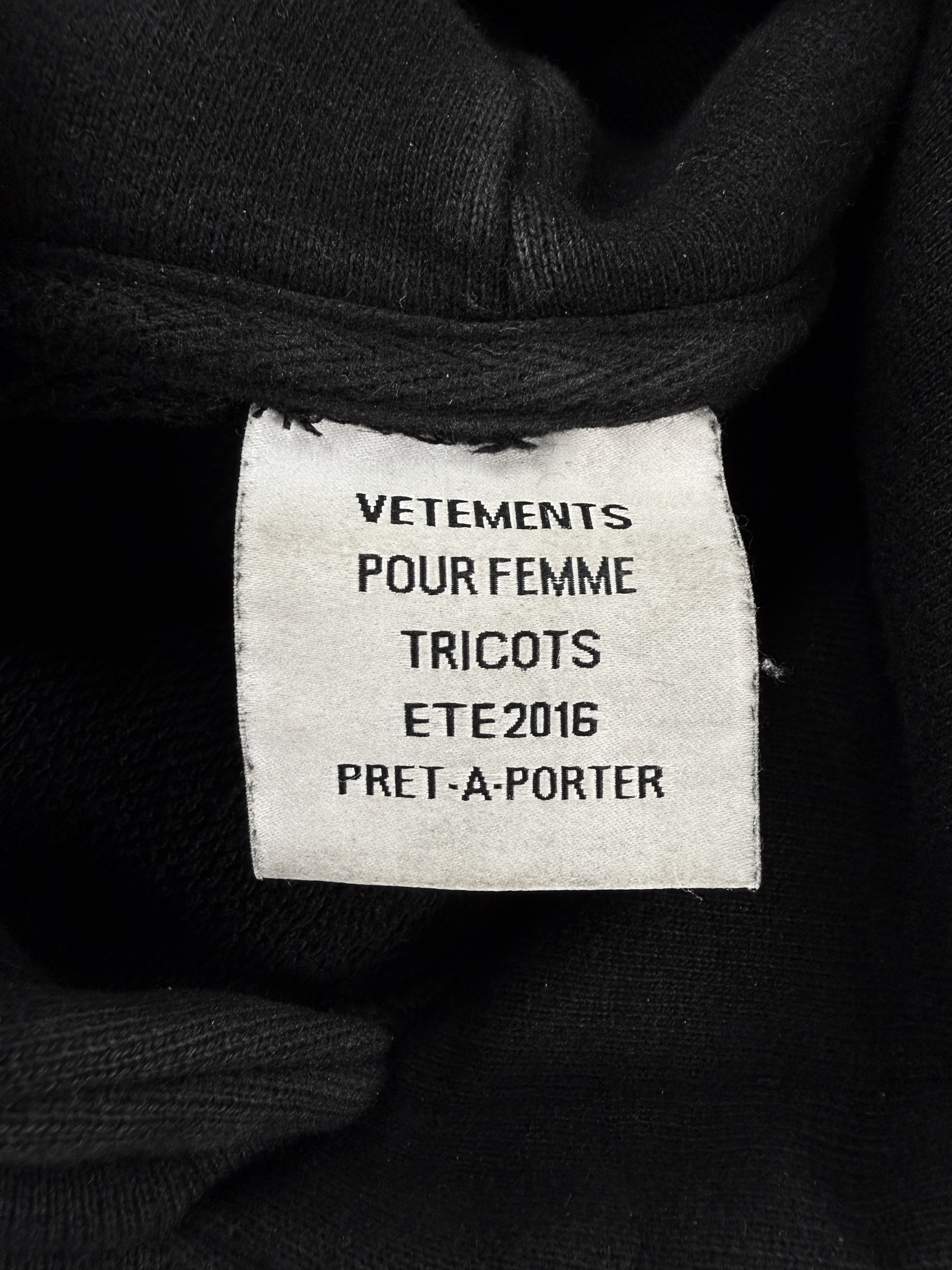 SS16 Vetements ‘Titanic’ Coming Soon OG Black Heavy Weight Hoodie