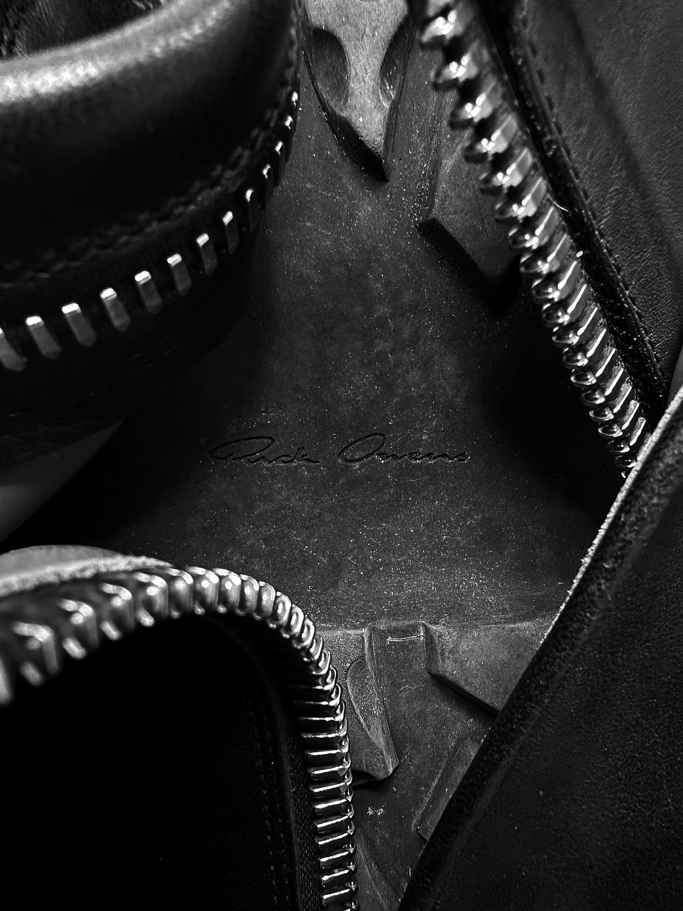 2010s Rick Owens Black Leather ‘Bozo’ Tractor Platform Boots