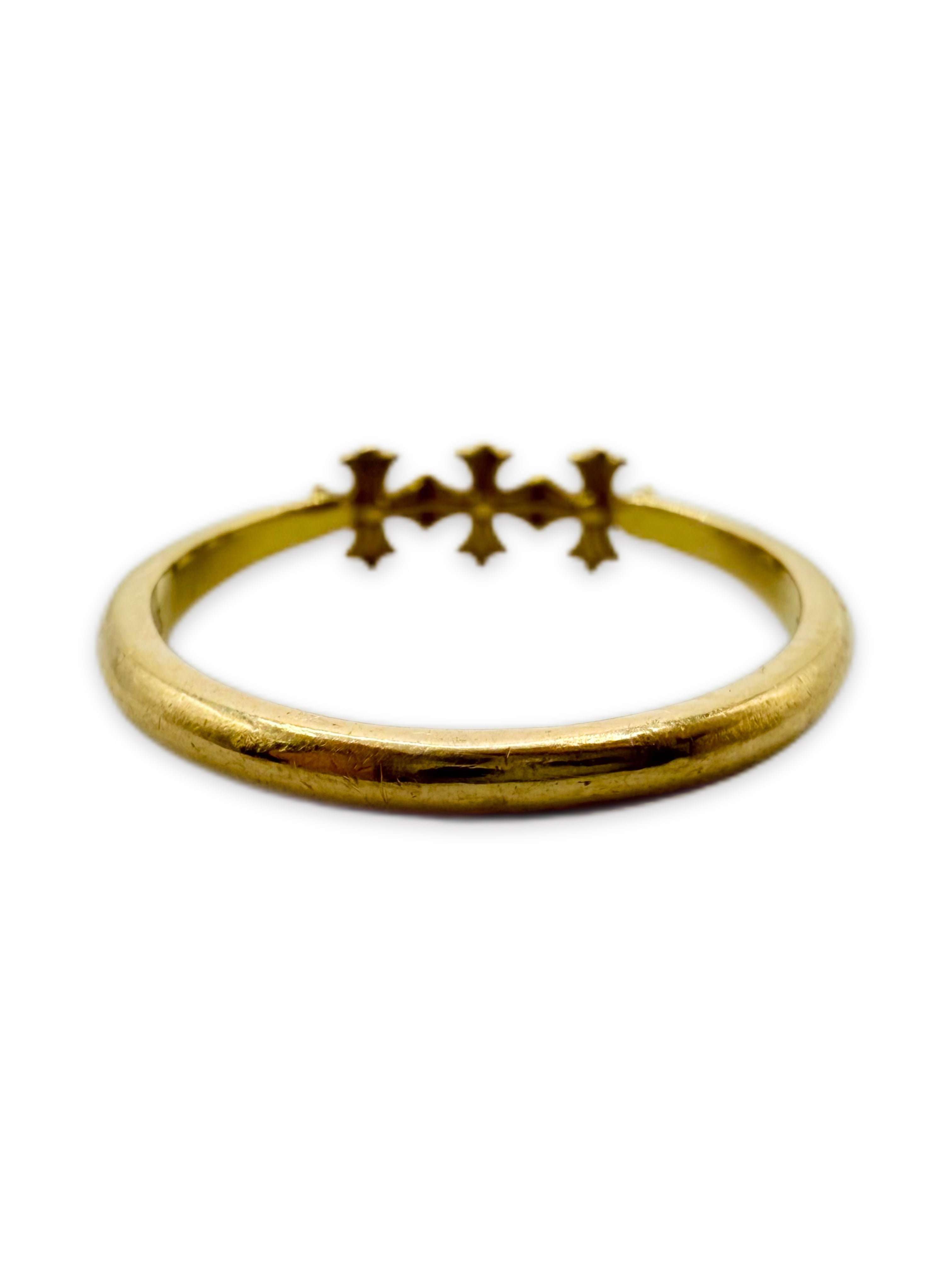 Chrome Hearts ‘Triple Plus’ 22K Gold Etched Ring