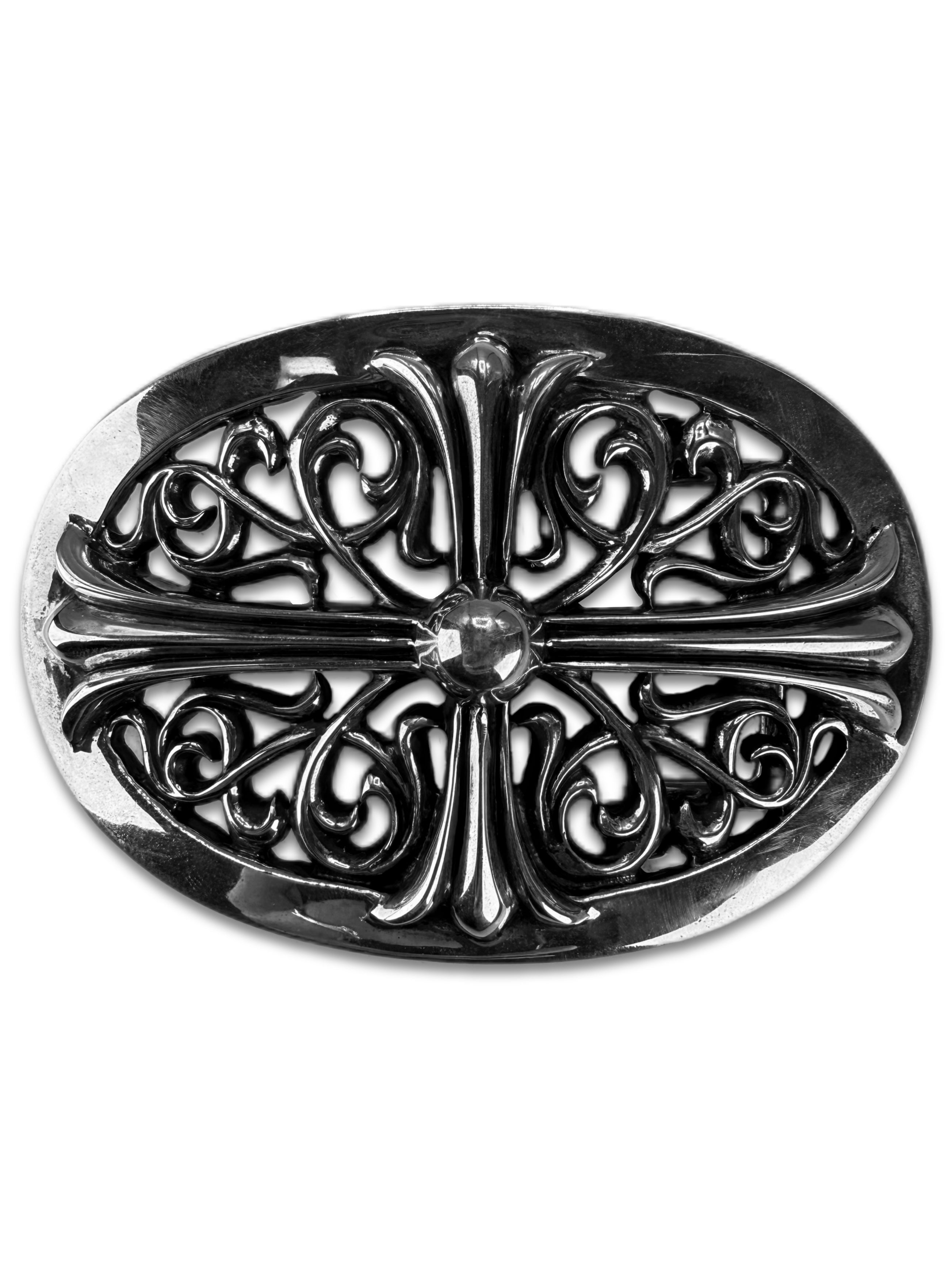 Chrome Hearts XL ‘Oval’ 4.5 in .925 Silver Belt Buckle