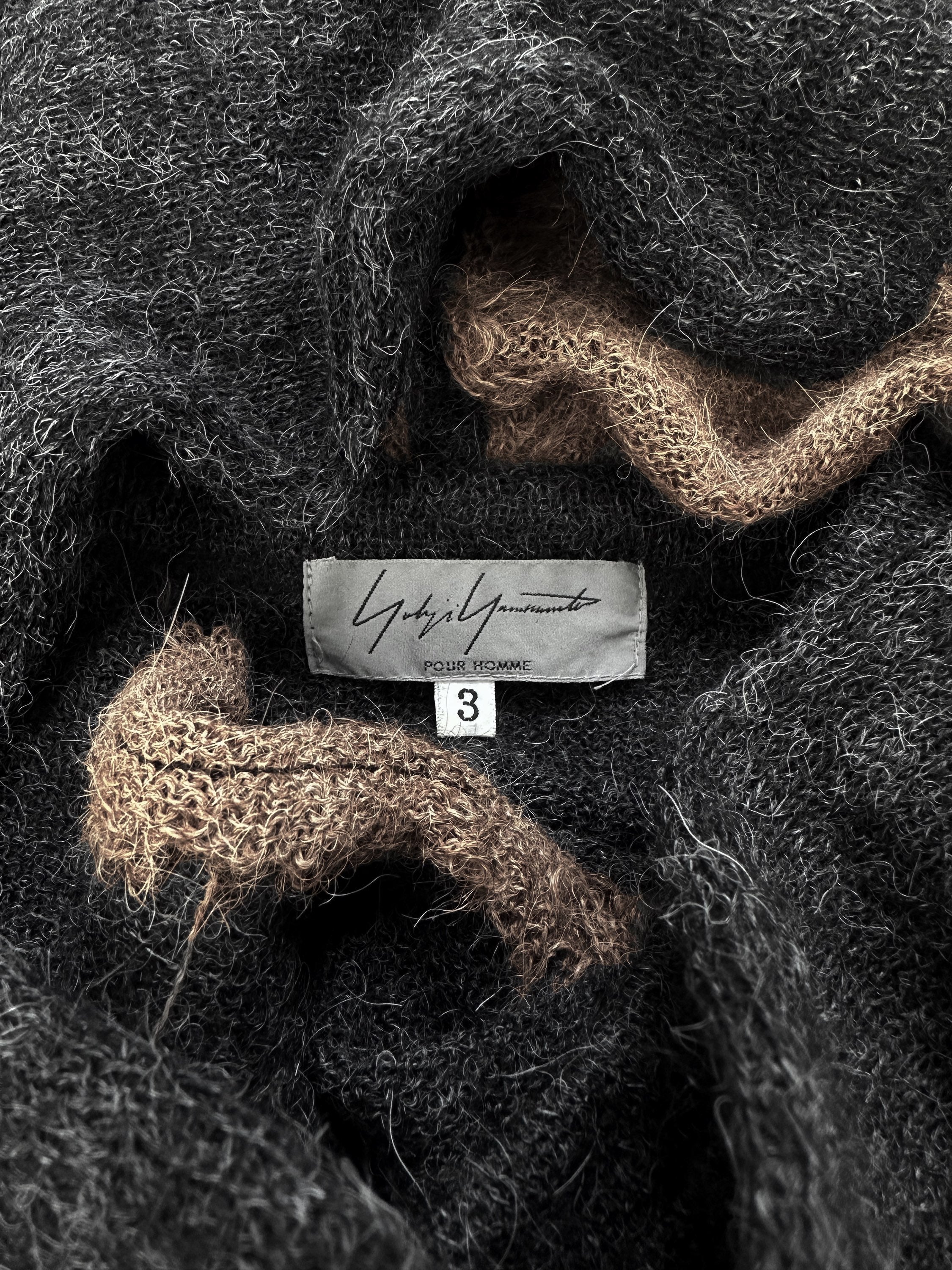 AW04 Yohji Yamamoto Pour Homme Alpaca ‘Burnt’ Knit Sweater