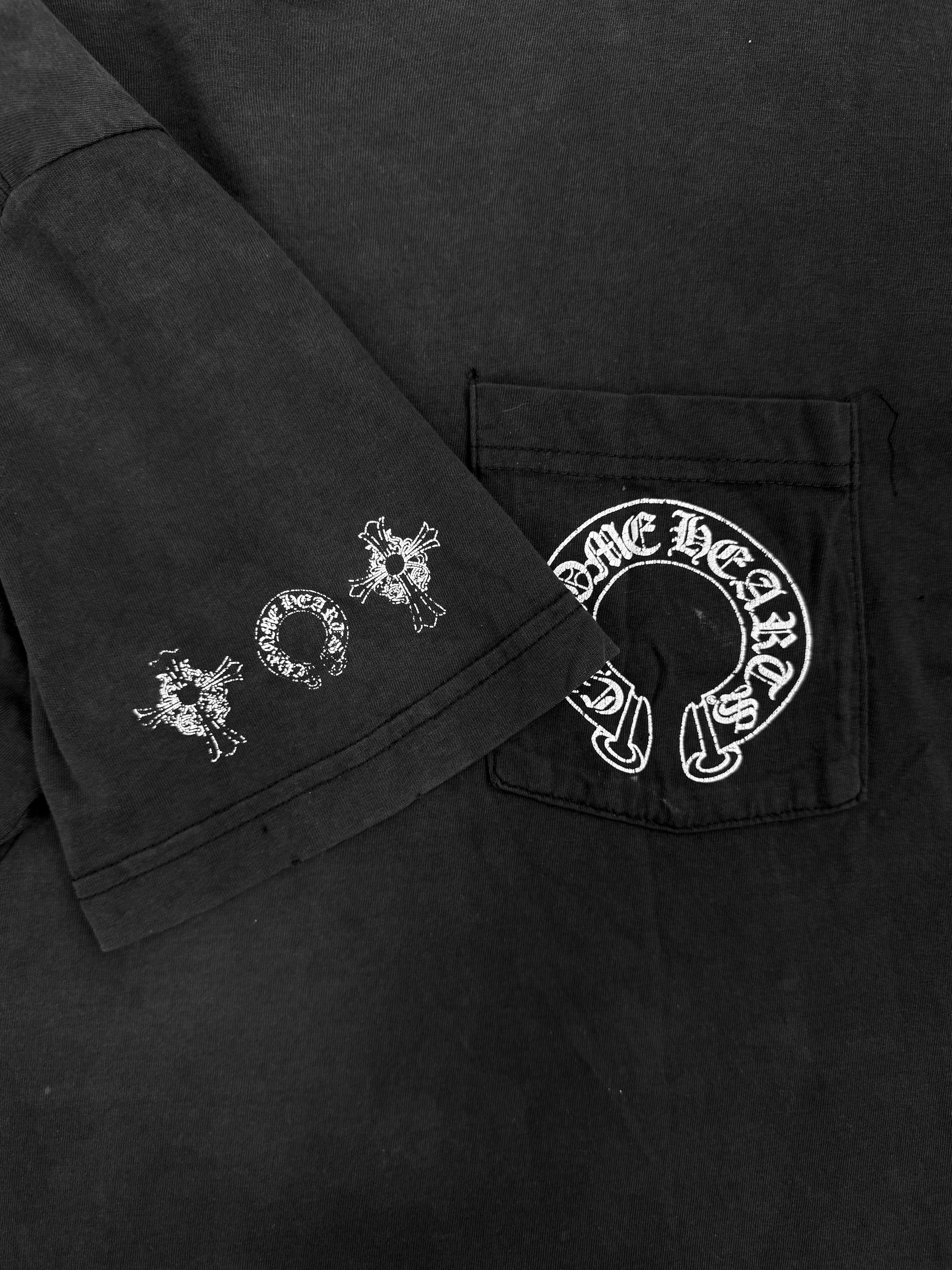 Chrome Hearts T Bar Logo Faded Vintage Black T-Shirt