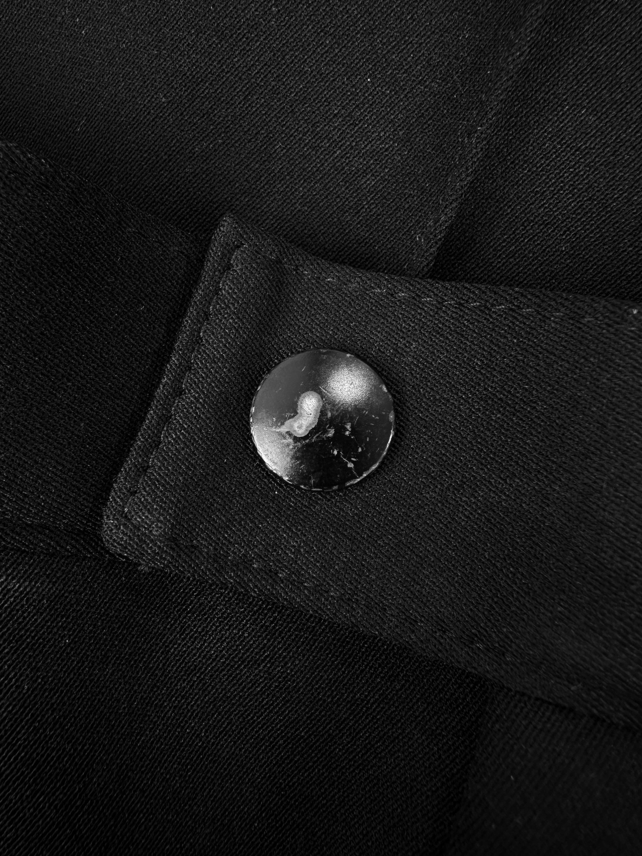 AW23 Prada Black Pleated Asymmetric Button Pants