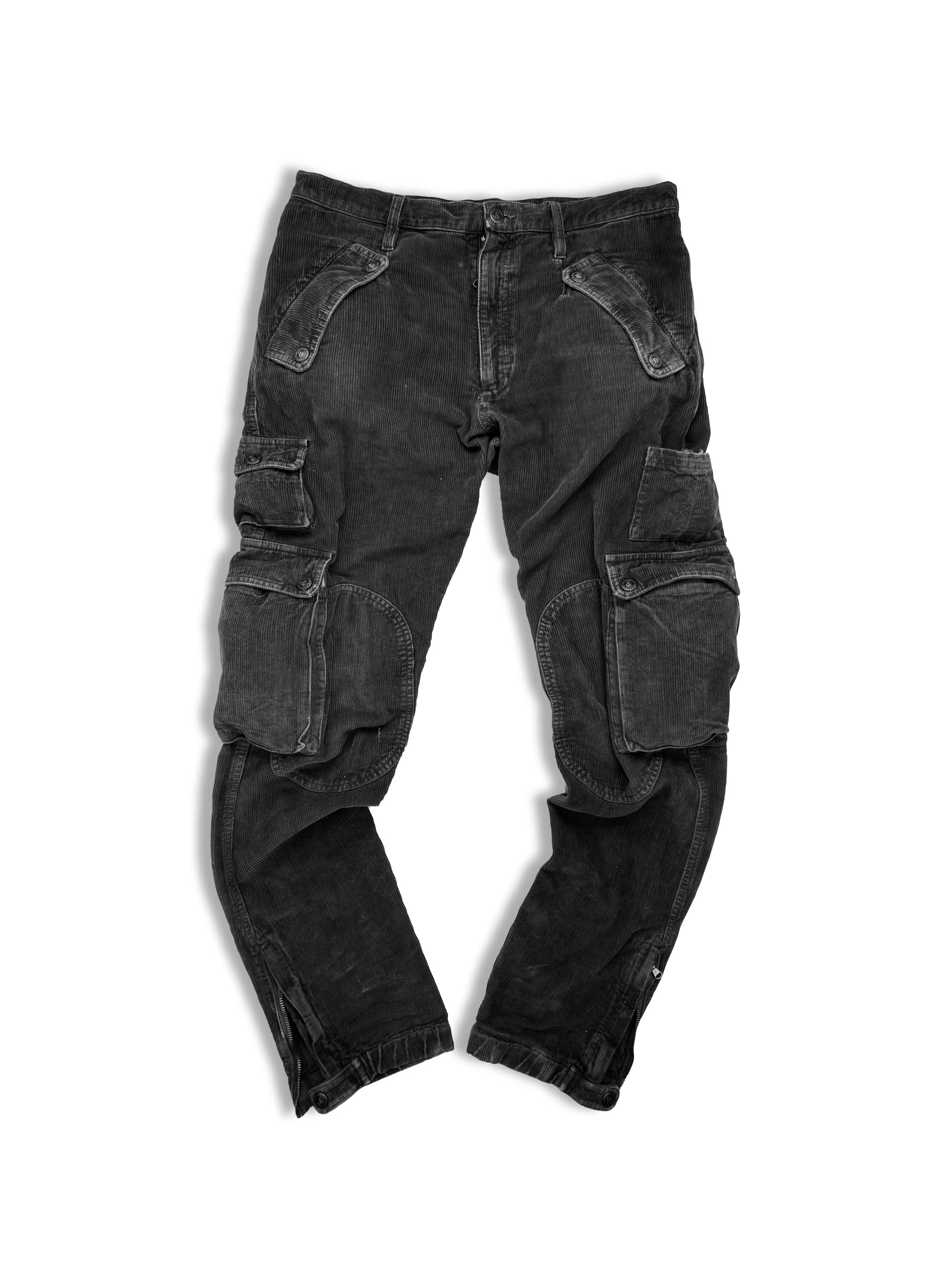 Dolce &amp; Gabbana 3D Corduroy Grey Cargo Multi-Pocket Pants