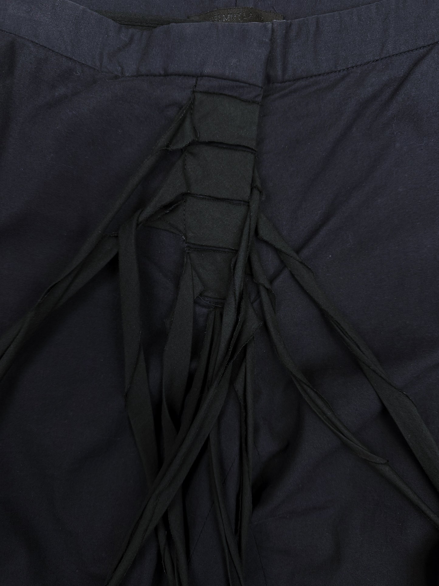 SS04 Helmut Lang PRESS SAMPLE ‘Mummy’ Bondage Navy Poplin Pants