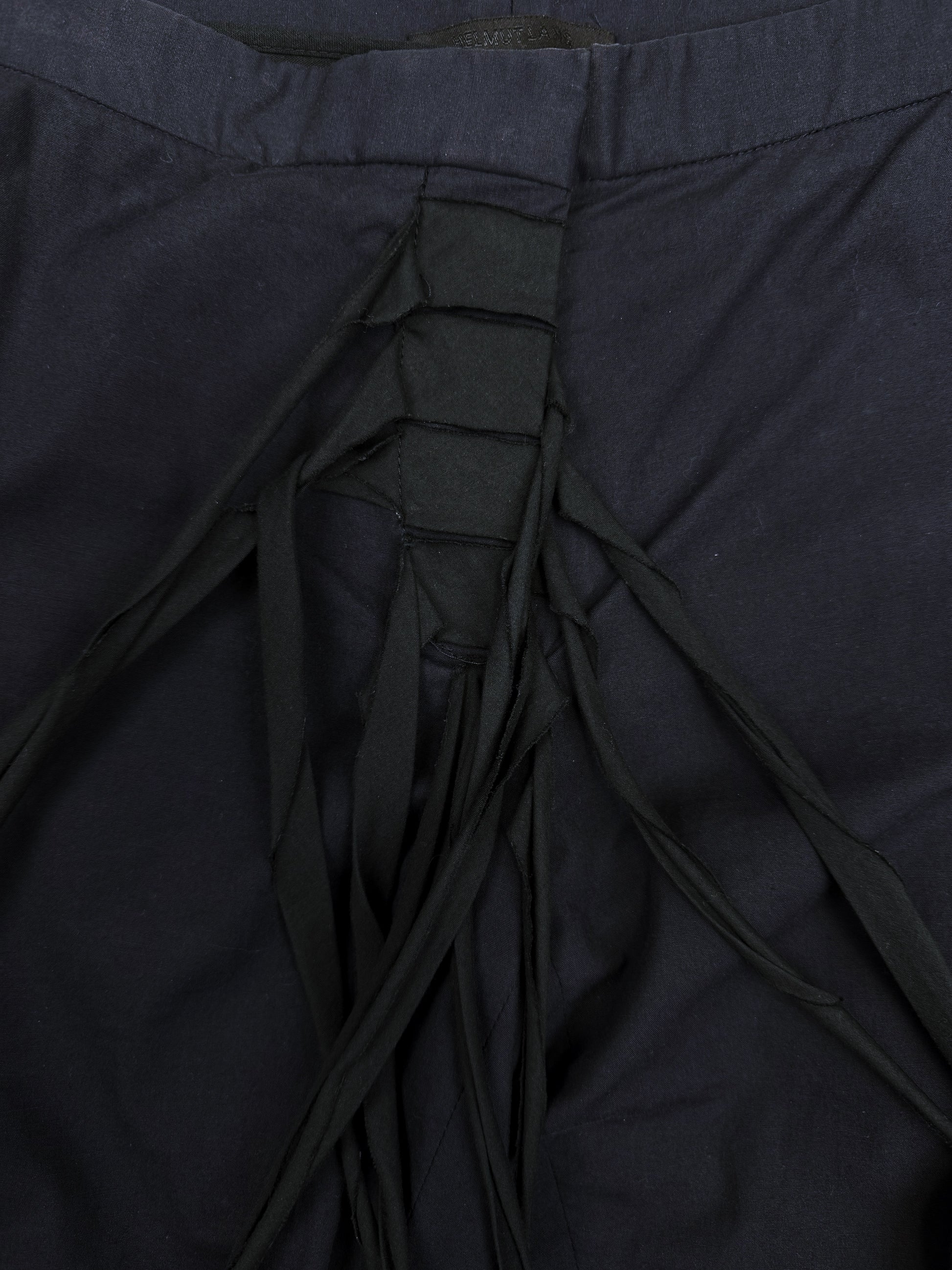 SS04 Helmut Lang PRESS SAMPLE ‘Mummy’ Bondage Navy Poplin Pants