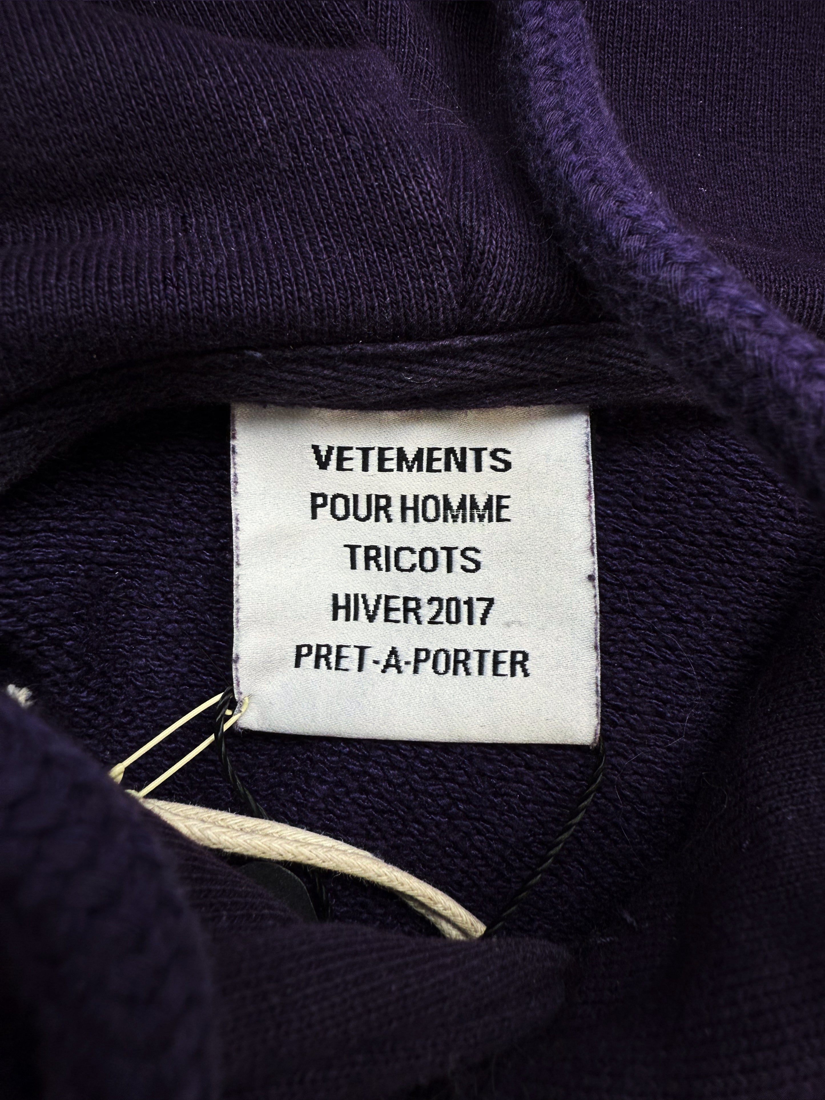 AW16 Vetements Homme ‘Sexual Fantasies’ Purple Slogan Hoodie