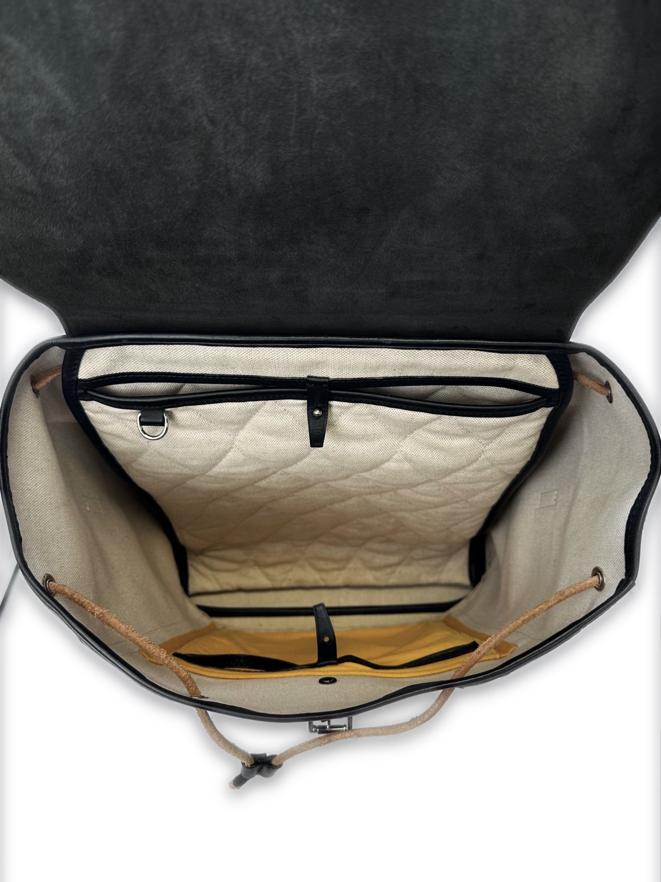 Goyard Alpine MM Calfskin Leather Black Monogram Backpack