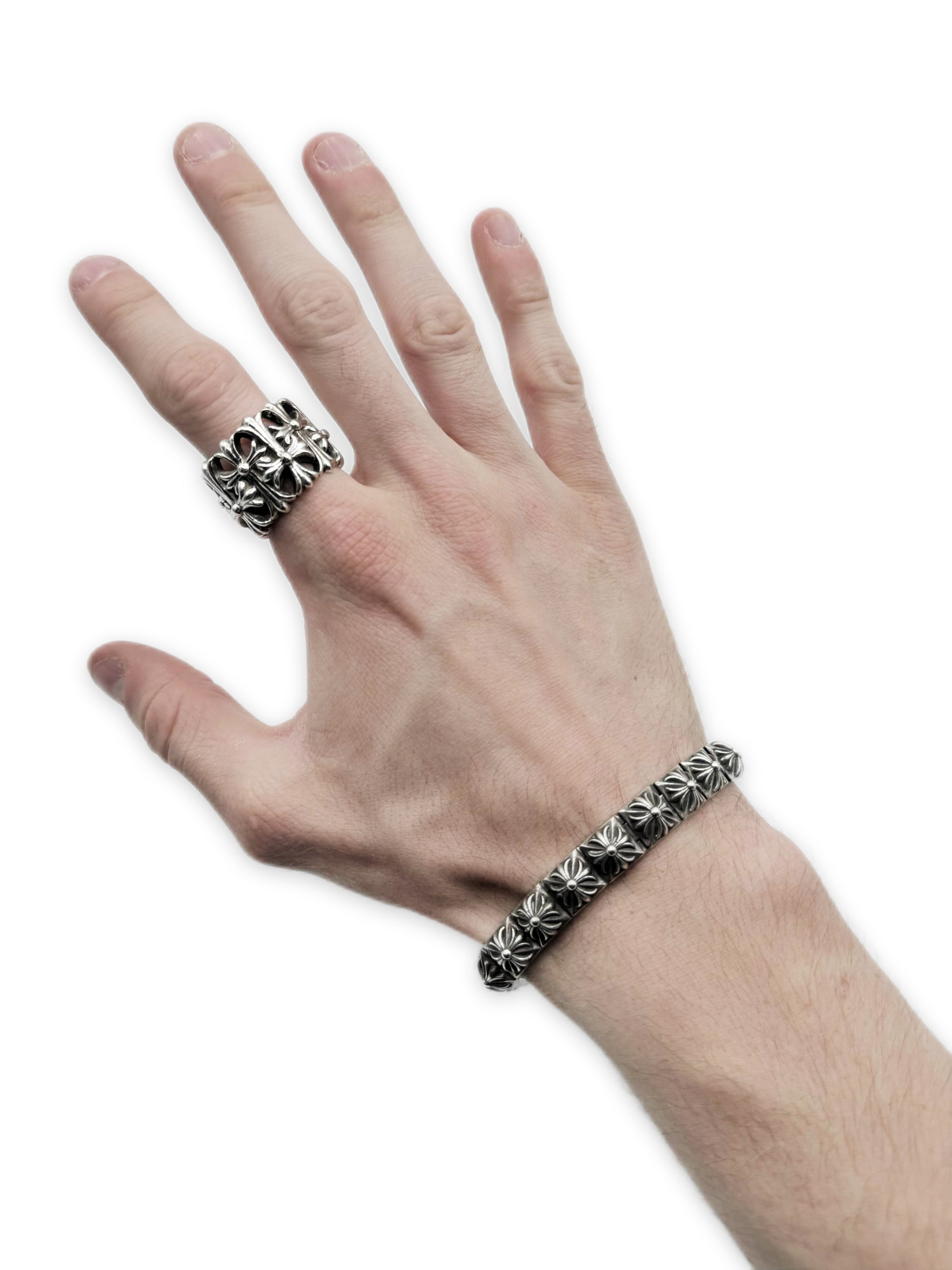 Chrome Hearts Pyramid Studded Plus .925 Silver Bracelet