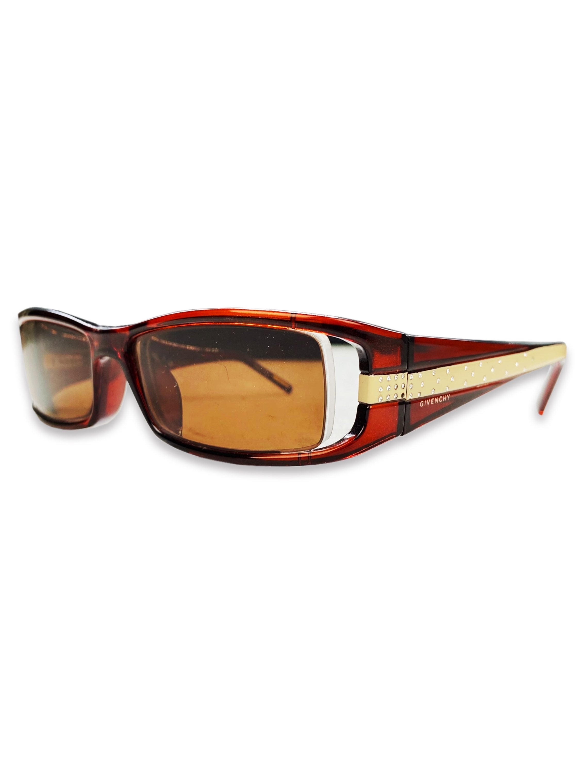 Givenchy Ombré Tint Metallic Burgundry Square Frame Glasses