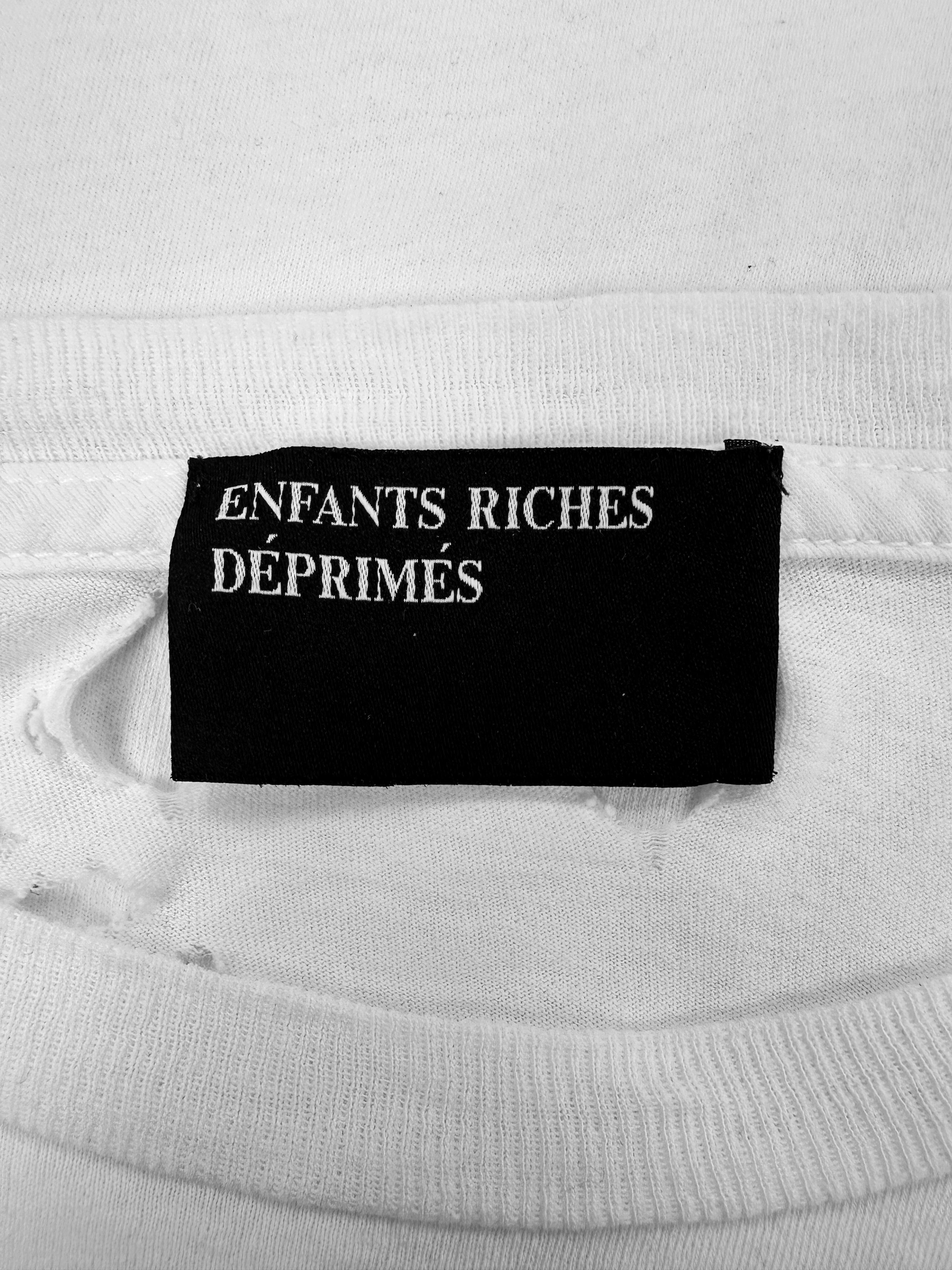 Enfants Riches Deprimes White Distressed Logo T-Shirt