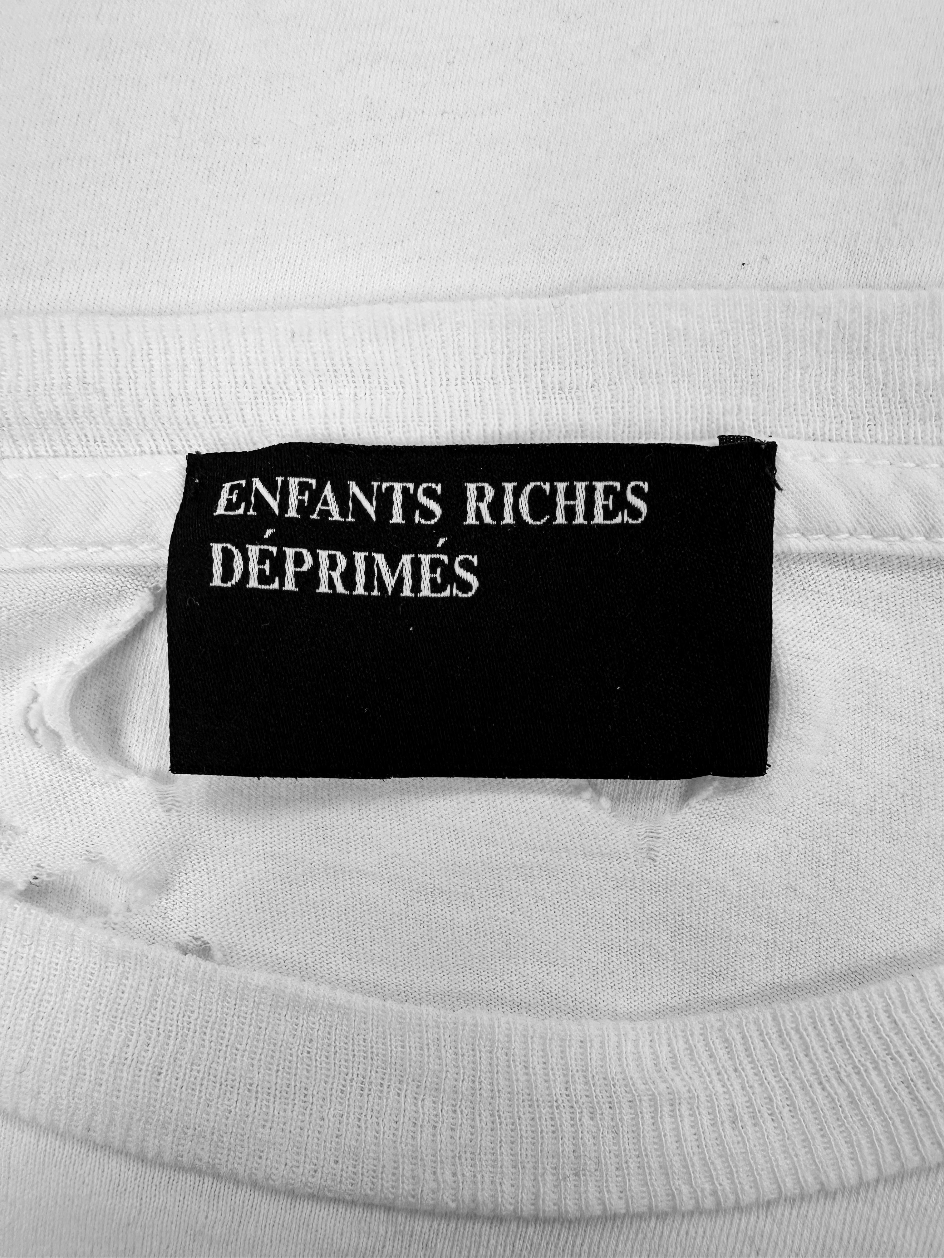 Enfants Riches Deprimes White Distressed Logo T-Shirt