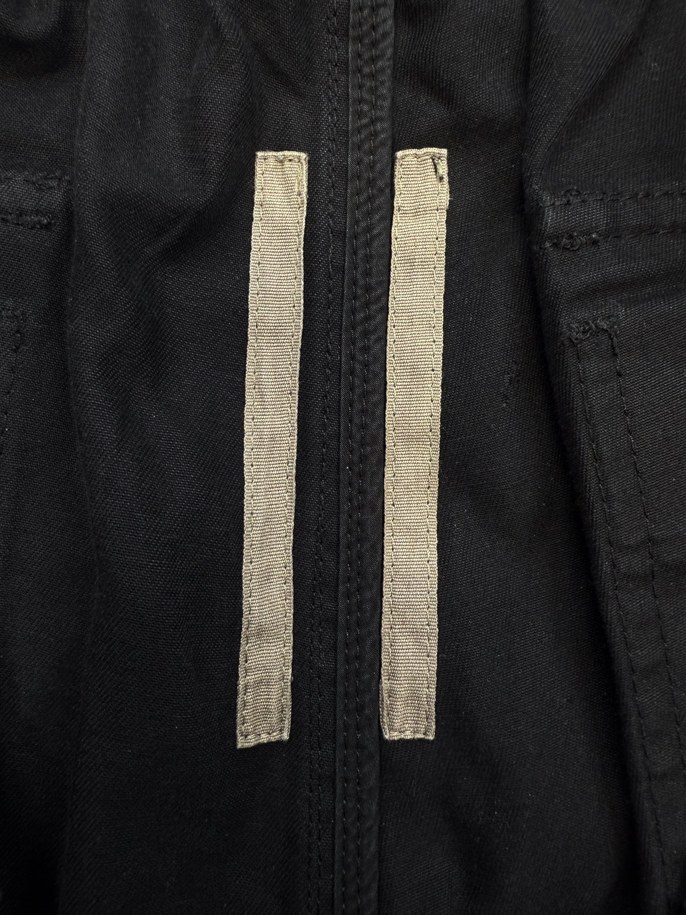 Rick Owens 3/4 Length Cropped Black Heavyweight Cotton Pants