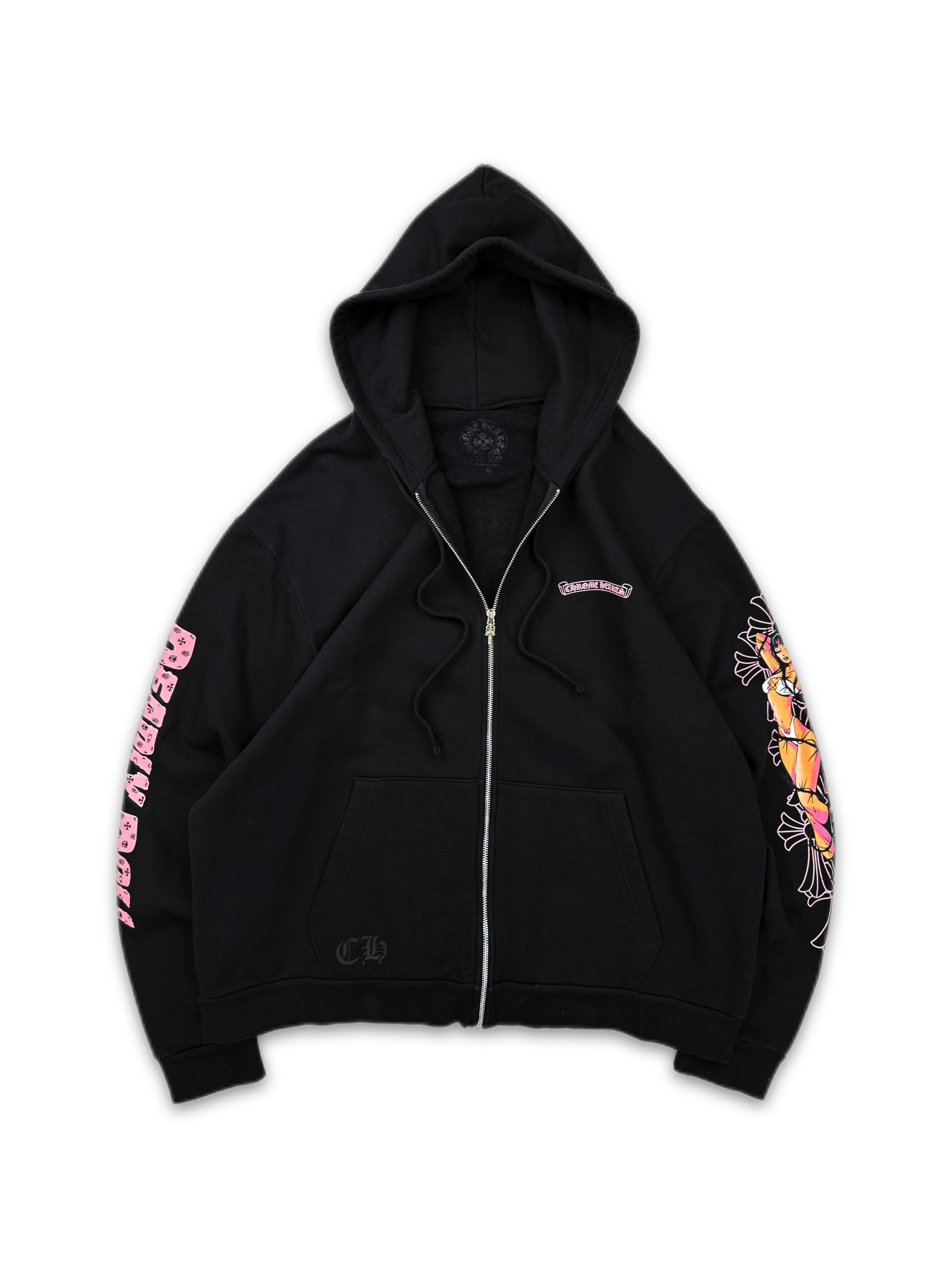 Chrome Hearts x Deadly Doll Dagger Zip Black Graphic Hoodie