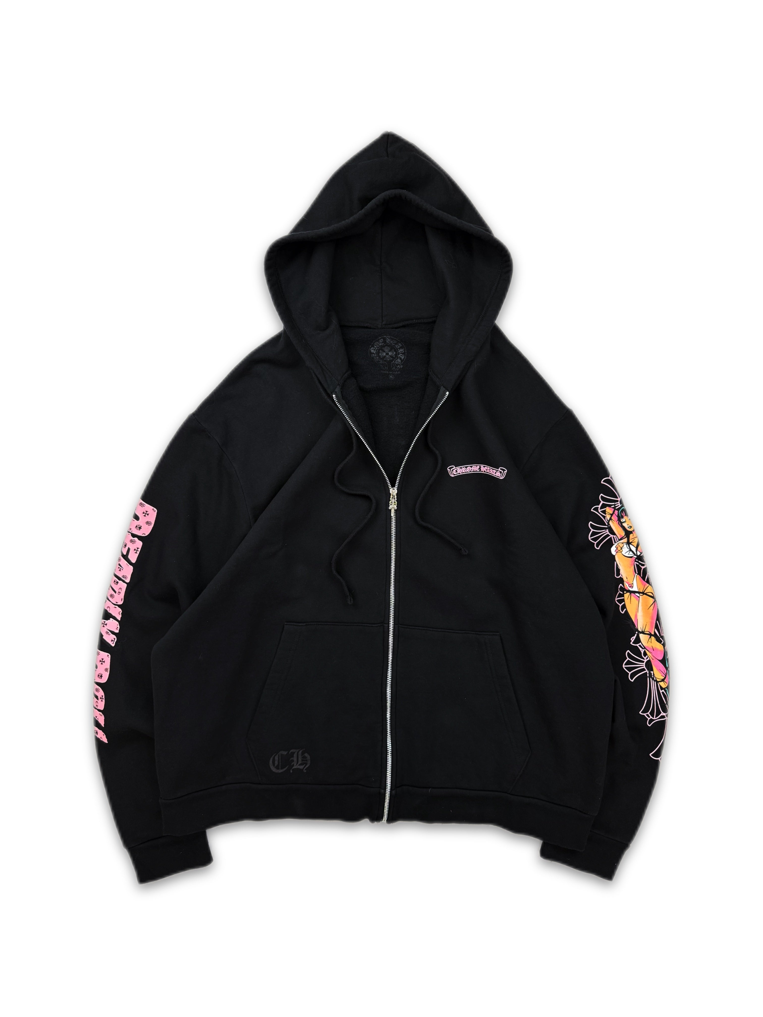 Chrome Hearts x Deadly Doll Dagger Zip Black Graphic Hoodie