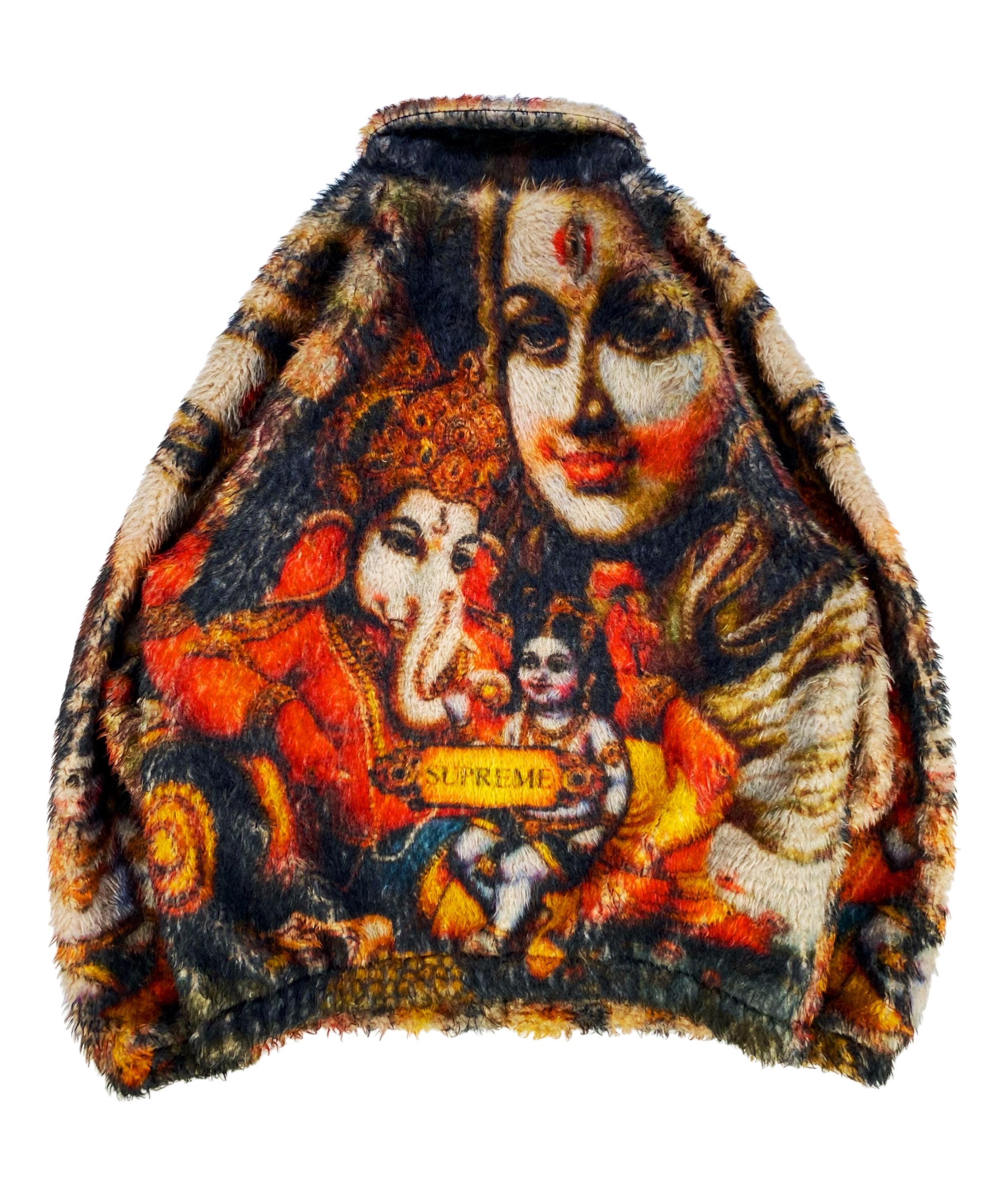 AW19 Supreme ‘Ganesh’ Tonal Faux Fur Graphic Zip-up Jacket