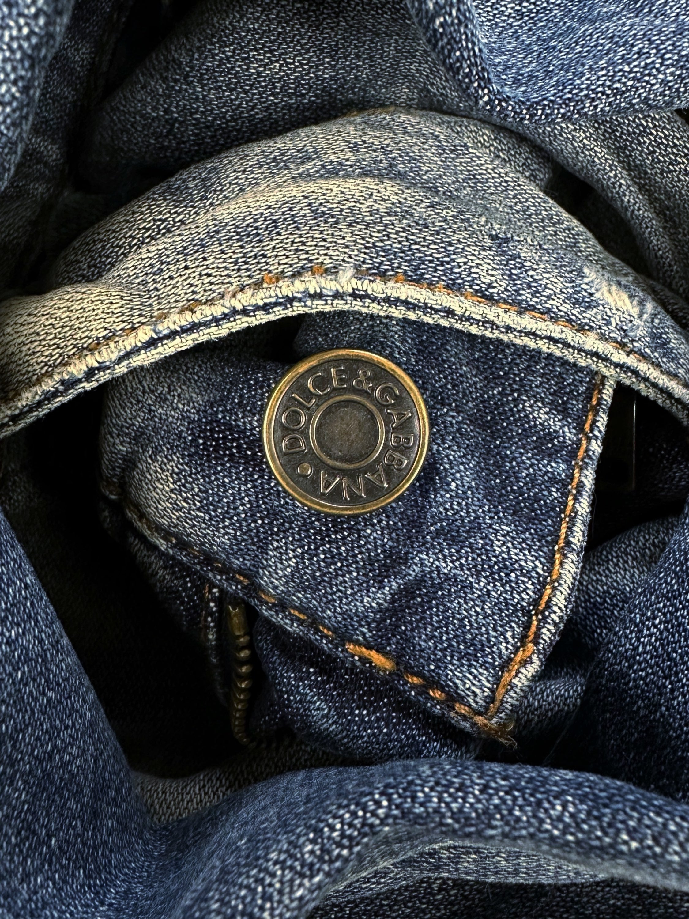 00s Dolce &amp; Gabbana Light Wash Distressed Denim