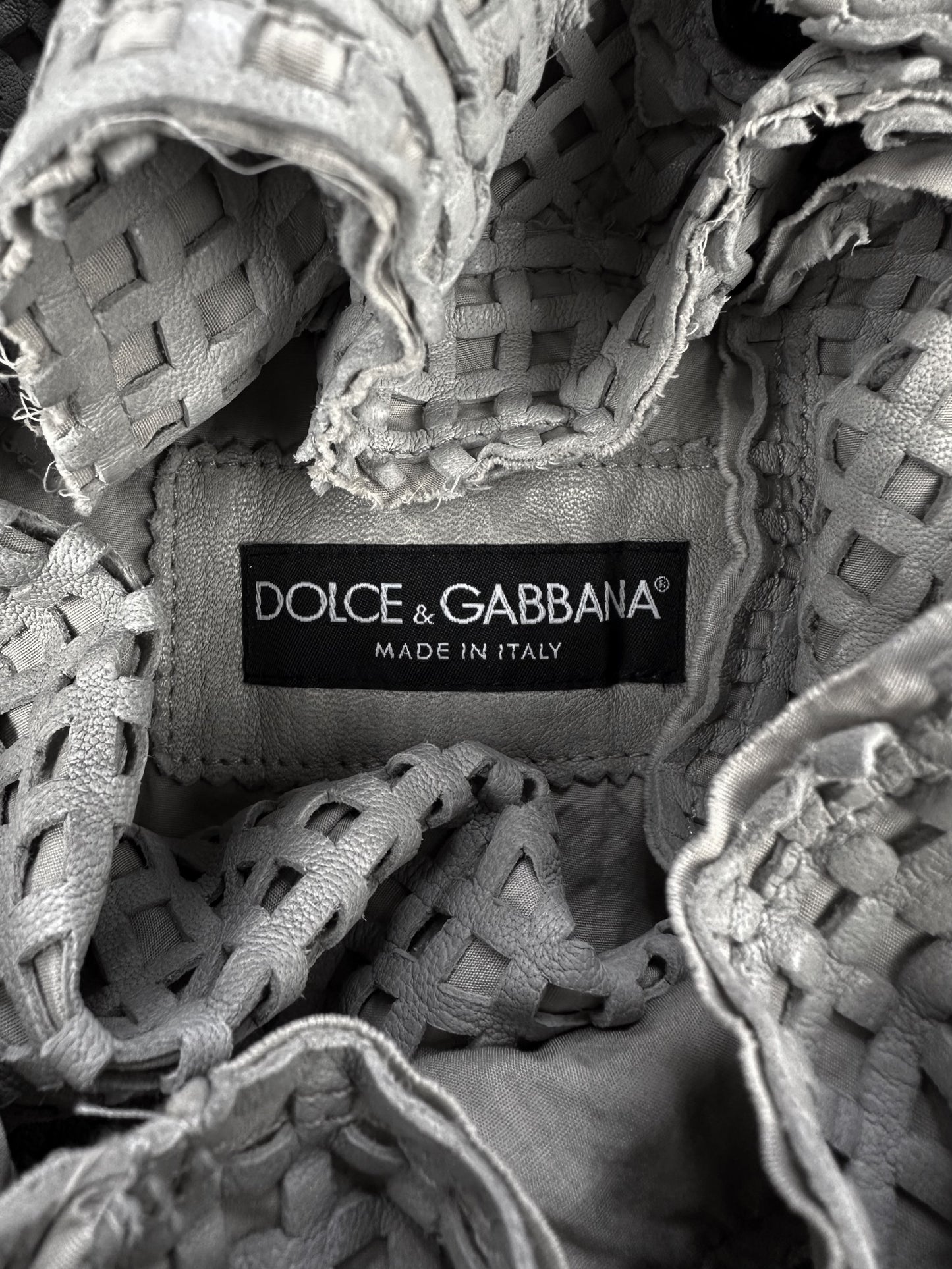 AW09 Dolce & Gabbana ‘Laser Cut’ High-neck Leather Jacket