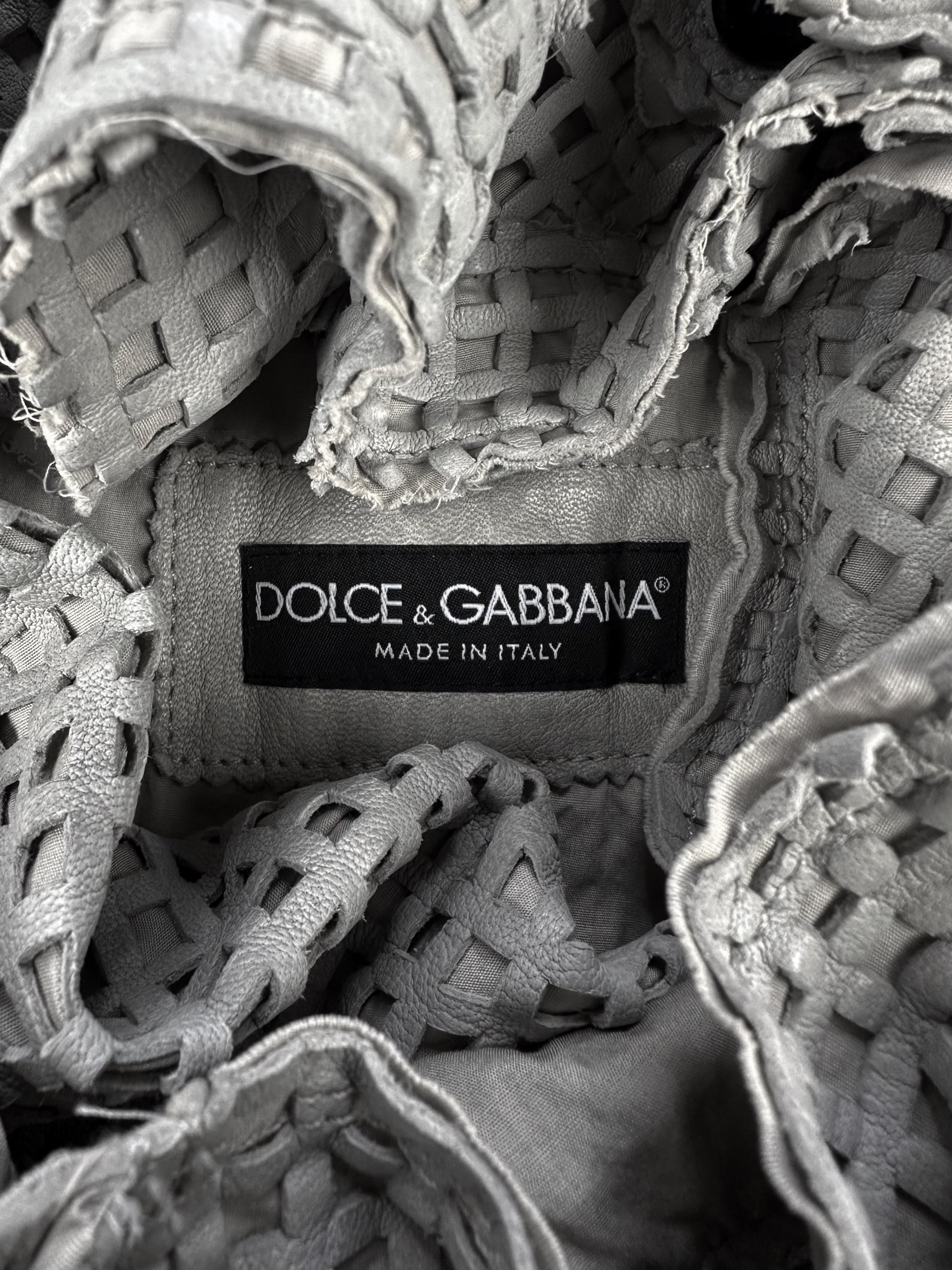 AW09 Dolce &amp; Gabbana ‘Laser Cut’ High-neck Leather Jacket