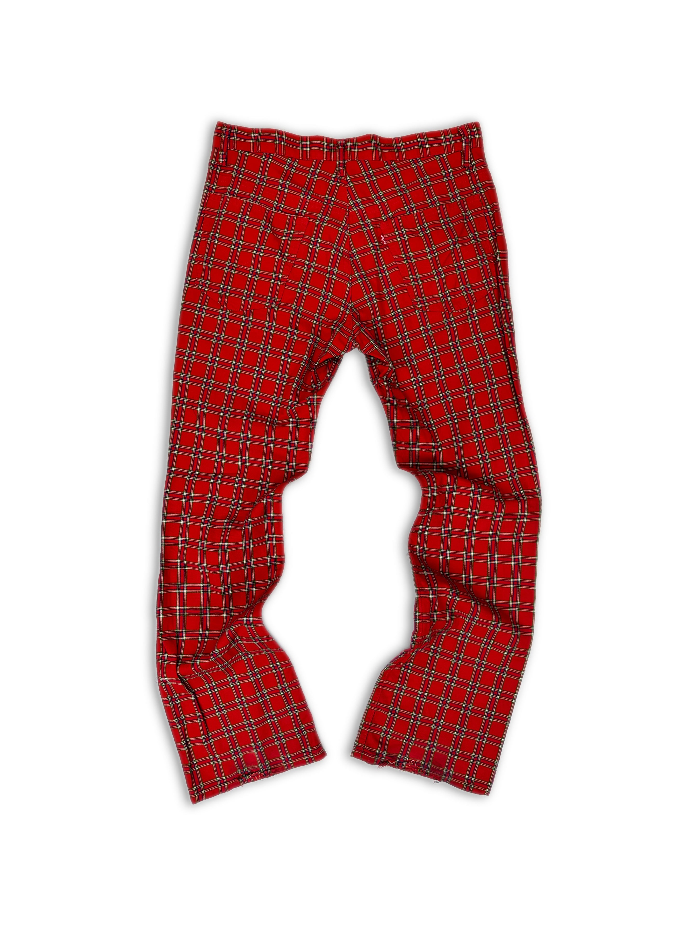 SS02 Junya Watanabe ‘Save the Earth’ Red Plaid Poem Pants