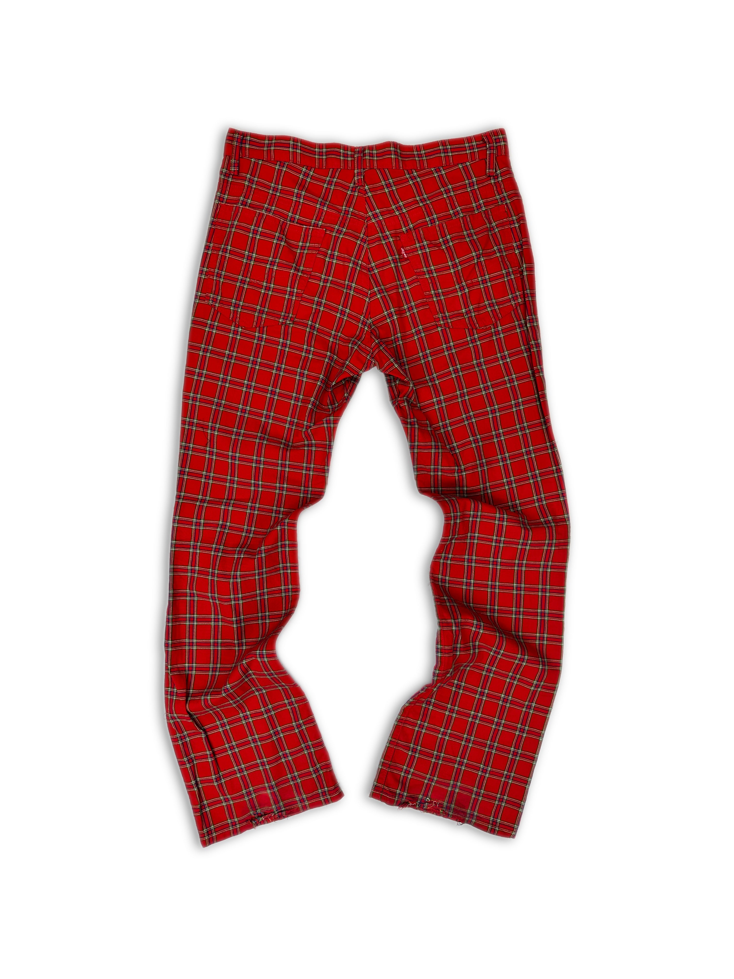 SS02 Junya Watanabe ‘Save the Earth’ Red Plaid Poem Pants