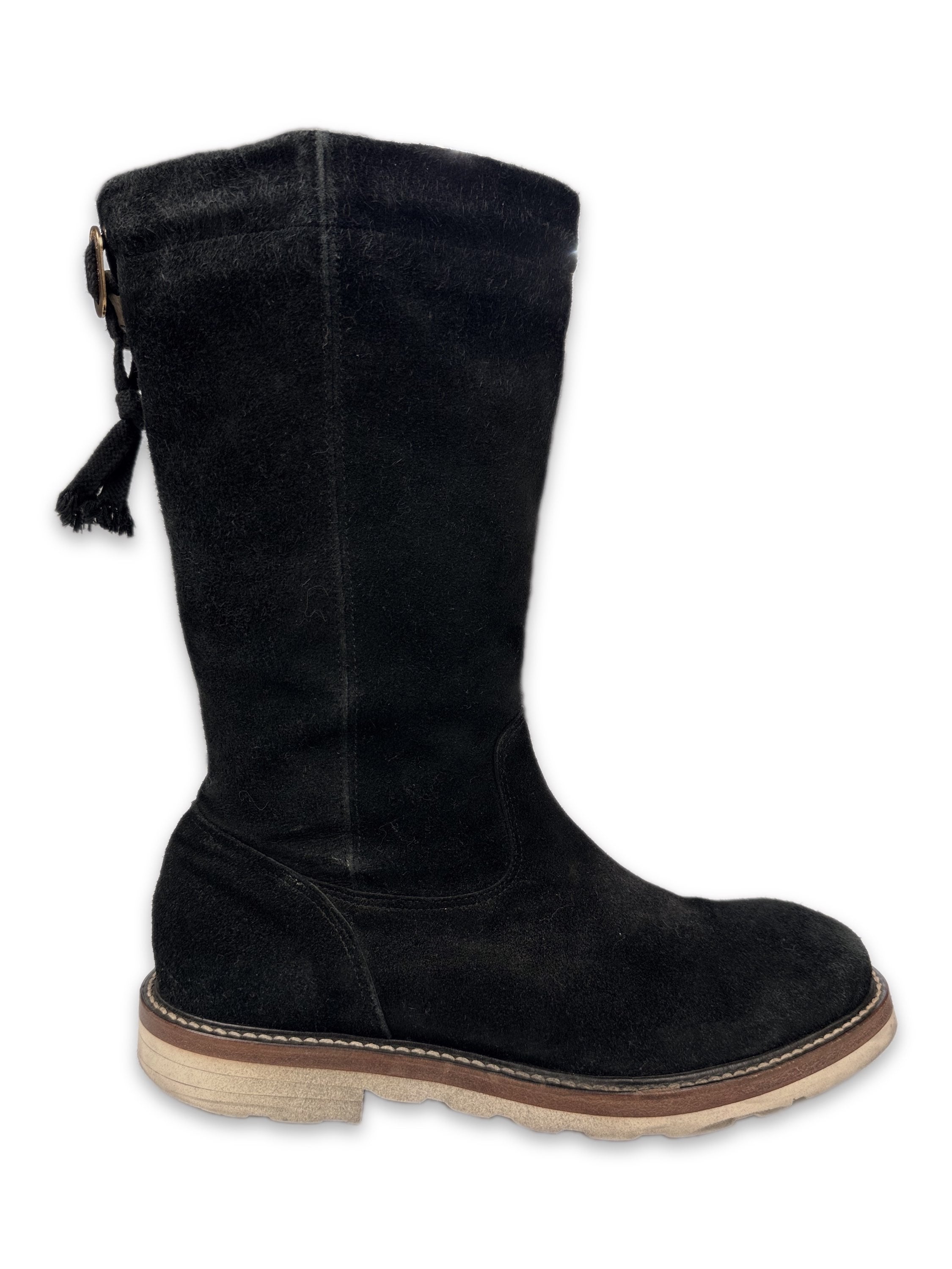 00s Mihara Yasuhiro Black Suede Puddle Boots