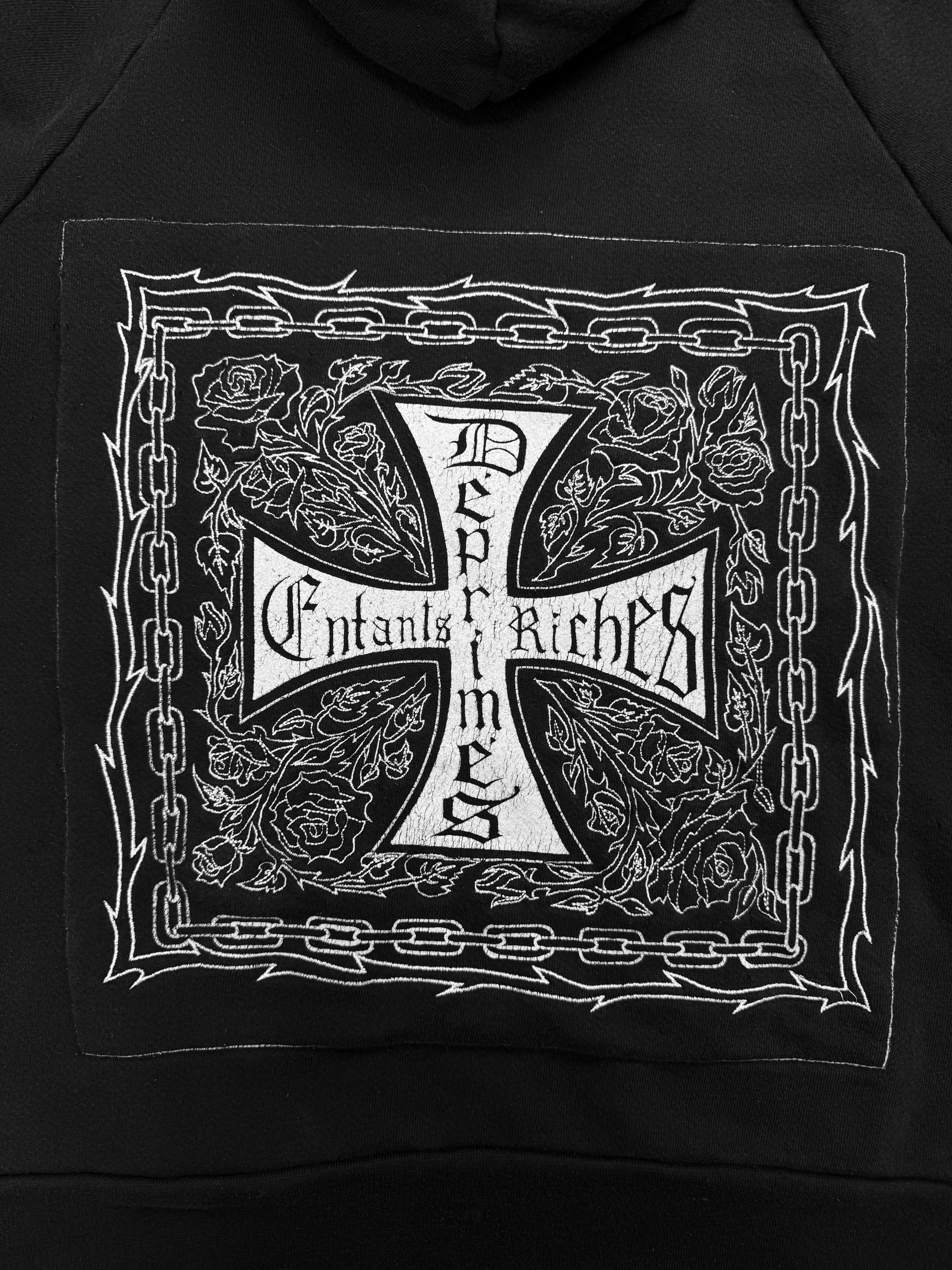 Enfants Riches Deprimes Iron Cross Gun Shot Black Distressed Hoodie